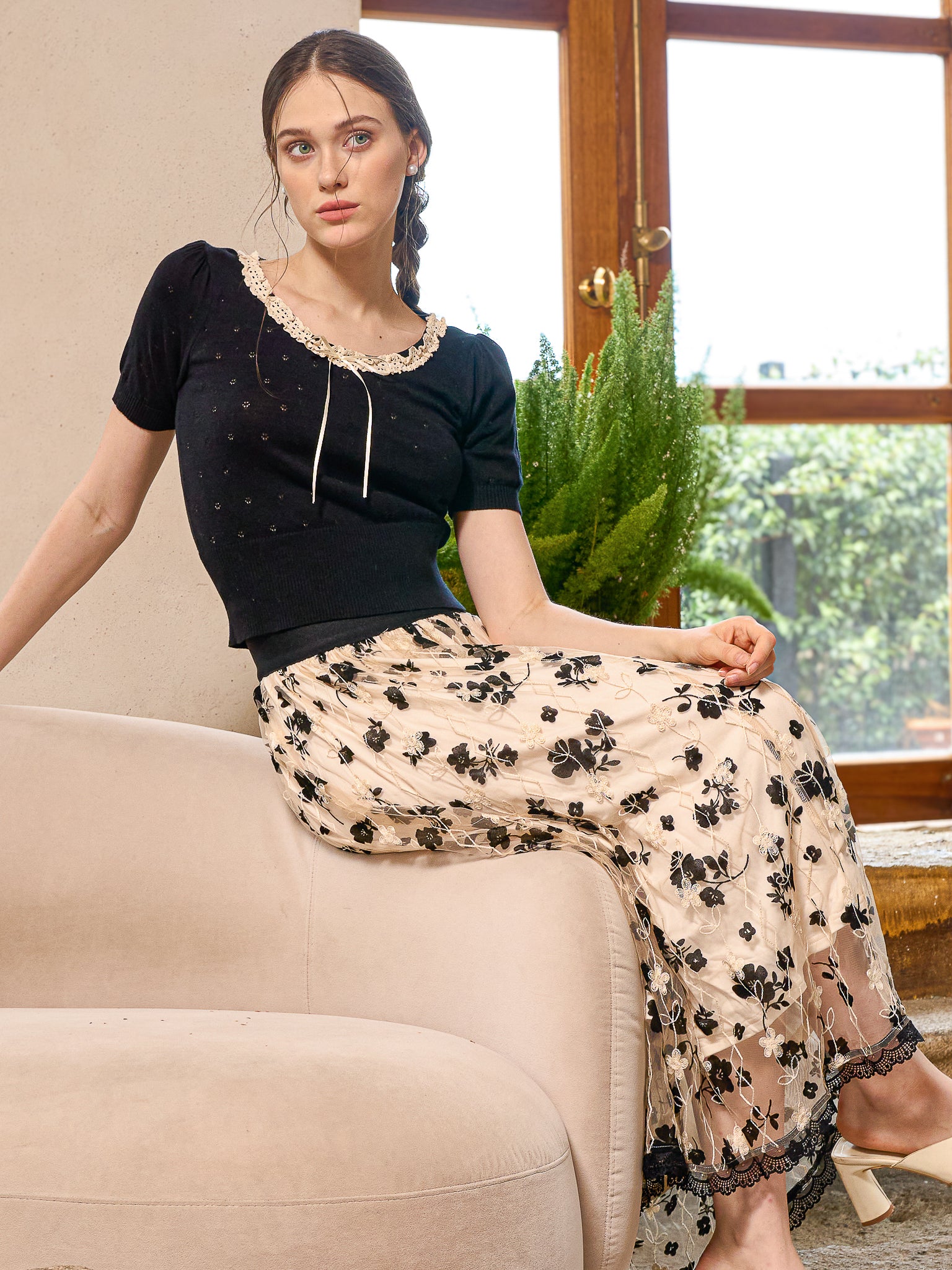 RP2484 - Black Lace Garden Skirt (2S-2M-2L)