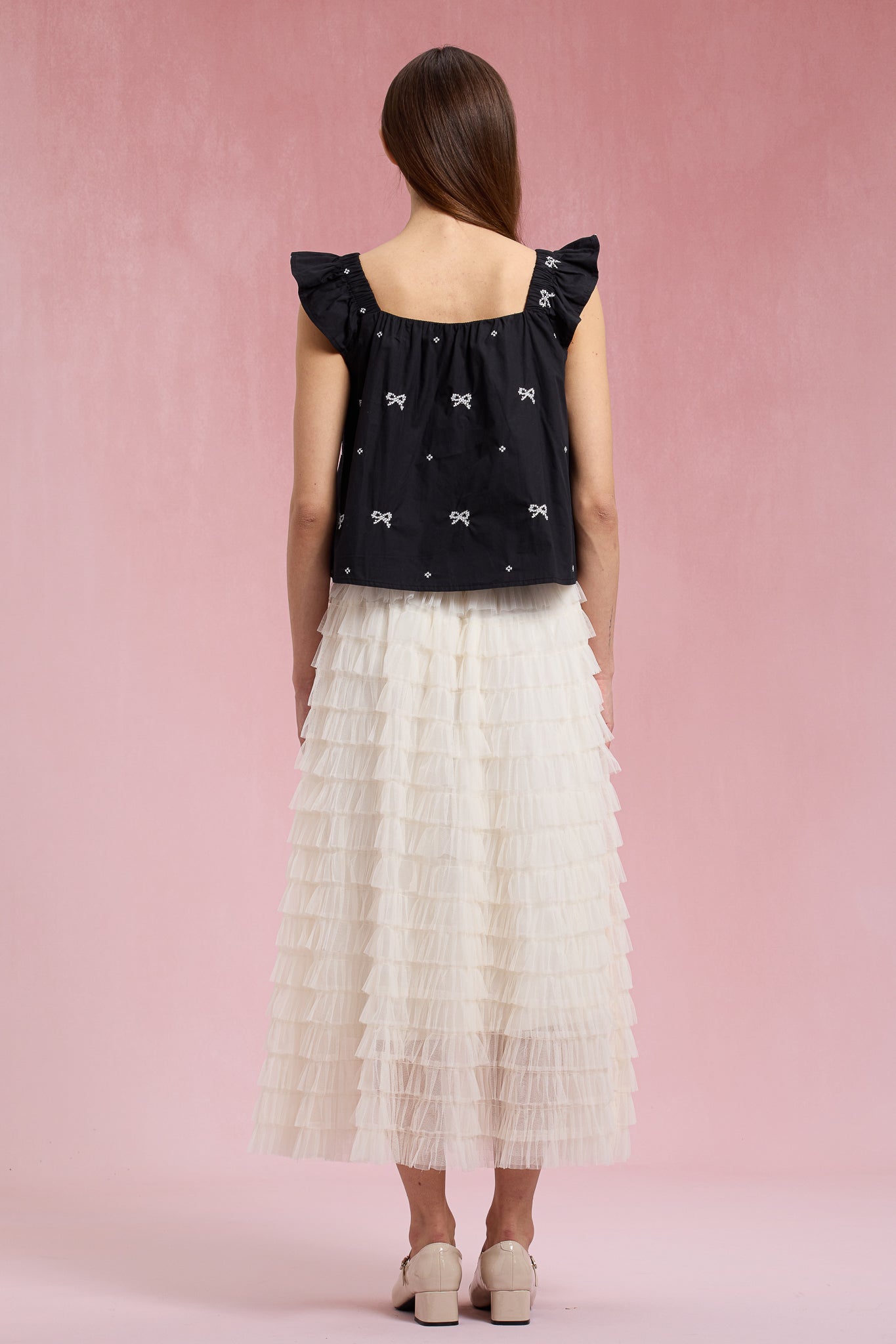 RP2929 - Cream Cascade Ruffle Skirt (2S-2M-2L)