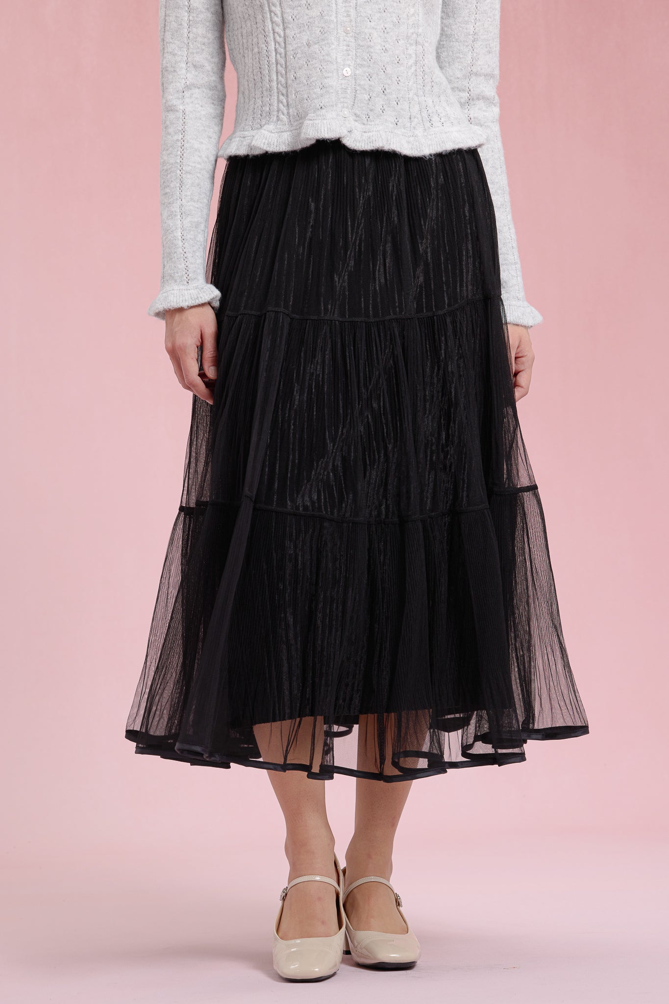 RP2930 - Black Shimmer Velvet-Lined Skirt (2S-2M-2L)