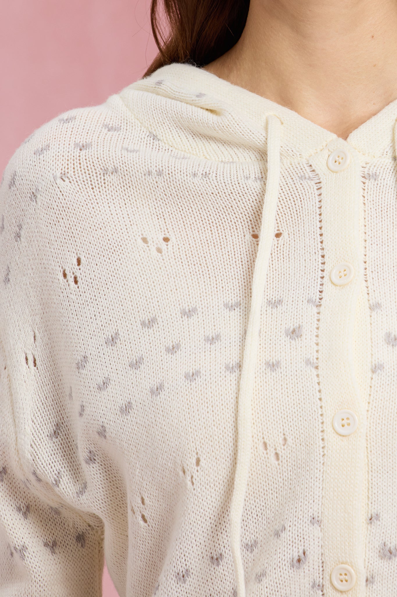 RP2957 - Tiny Hearts Pointelle Hoodie Cardigan (2S-2M-2L)