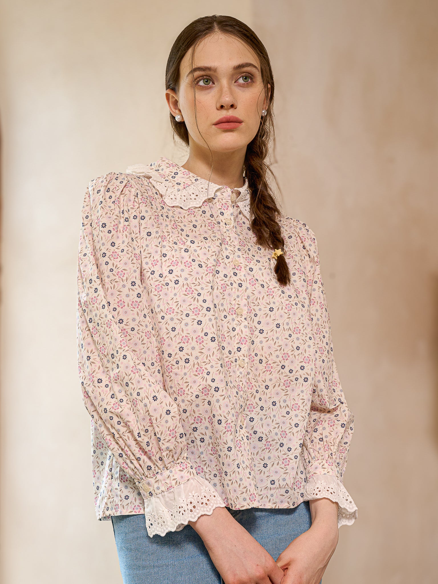 RP2488 - Vintage Blossom Lace Collar Top (2S-2M-2L)