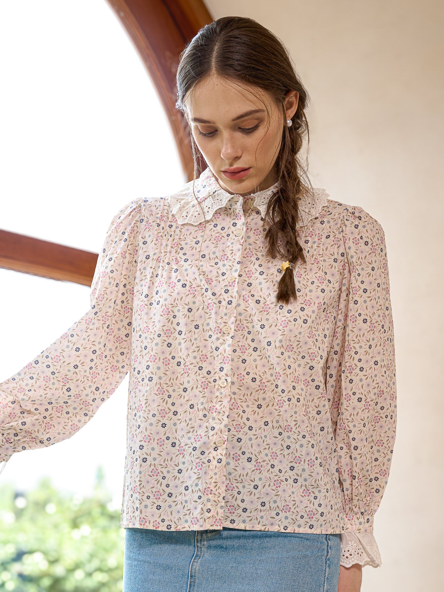RP2488 - Vintage Blossom Lace Collar Top (2S-2M-2L)