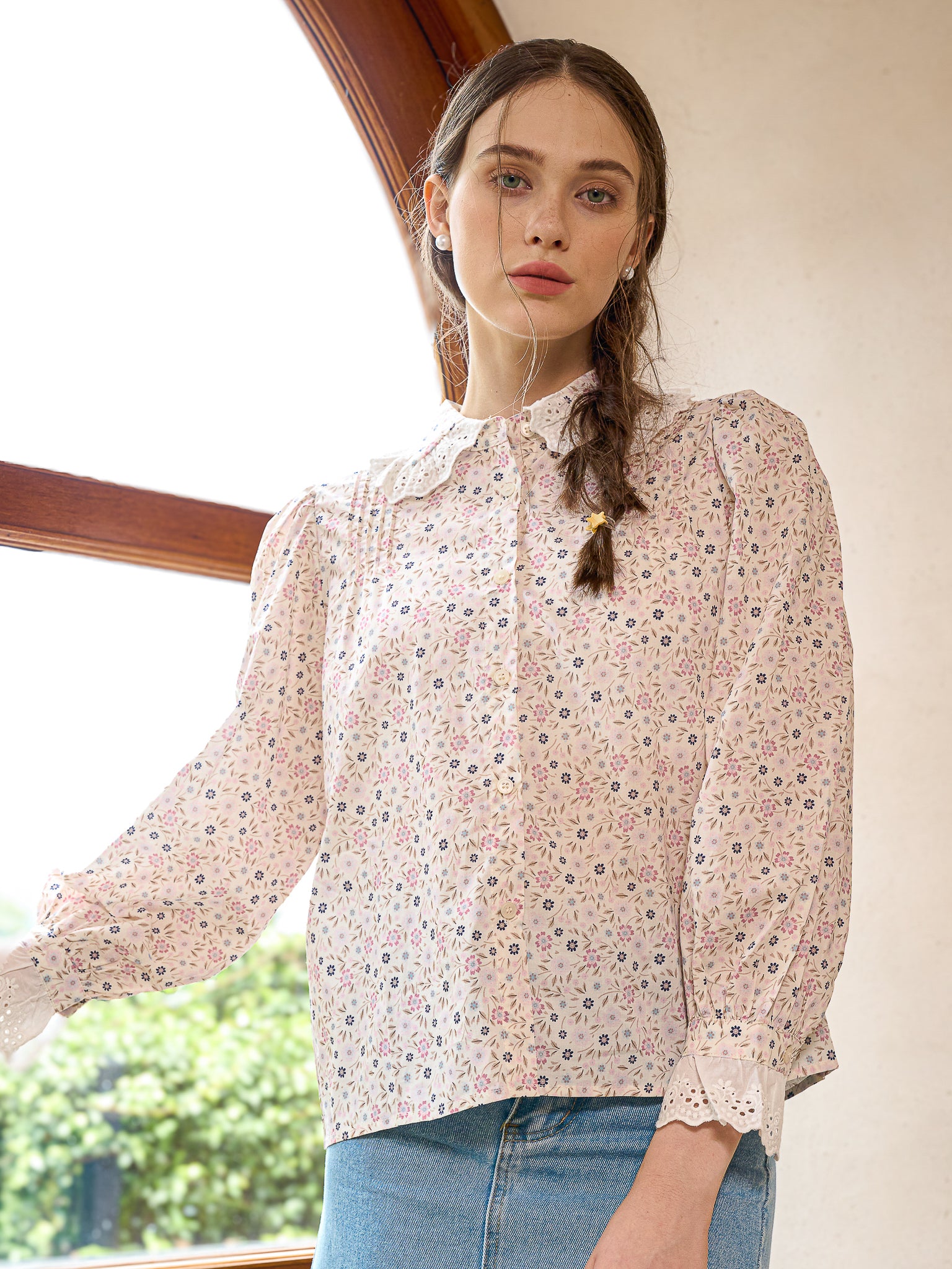 RP2488 - Vintage Blossom Lace Collar Top (2S-2M-2L)