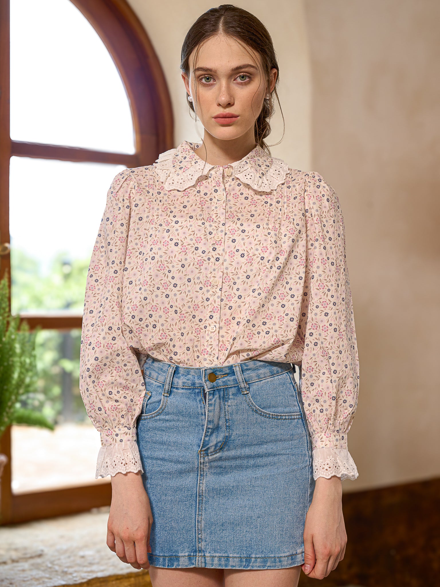 RP2488 - Vintage Blossom Lace Collar Top (2S-2M-2L)