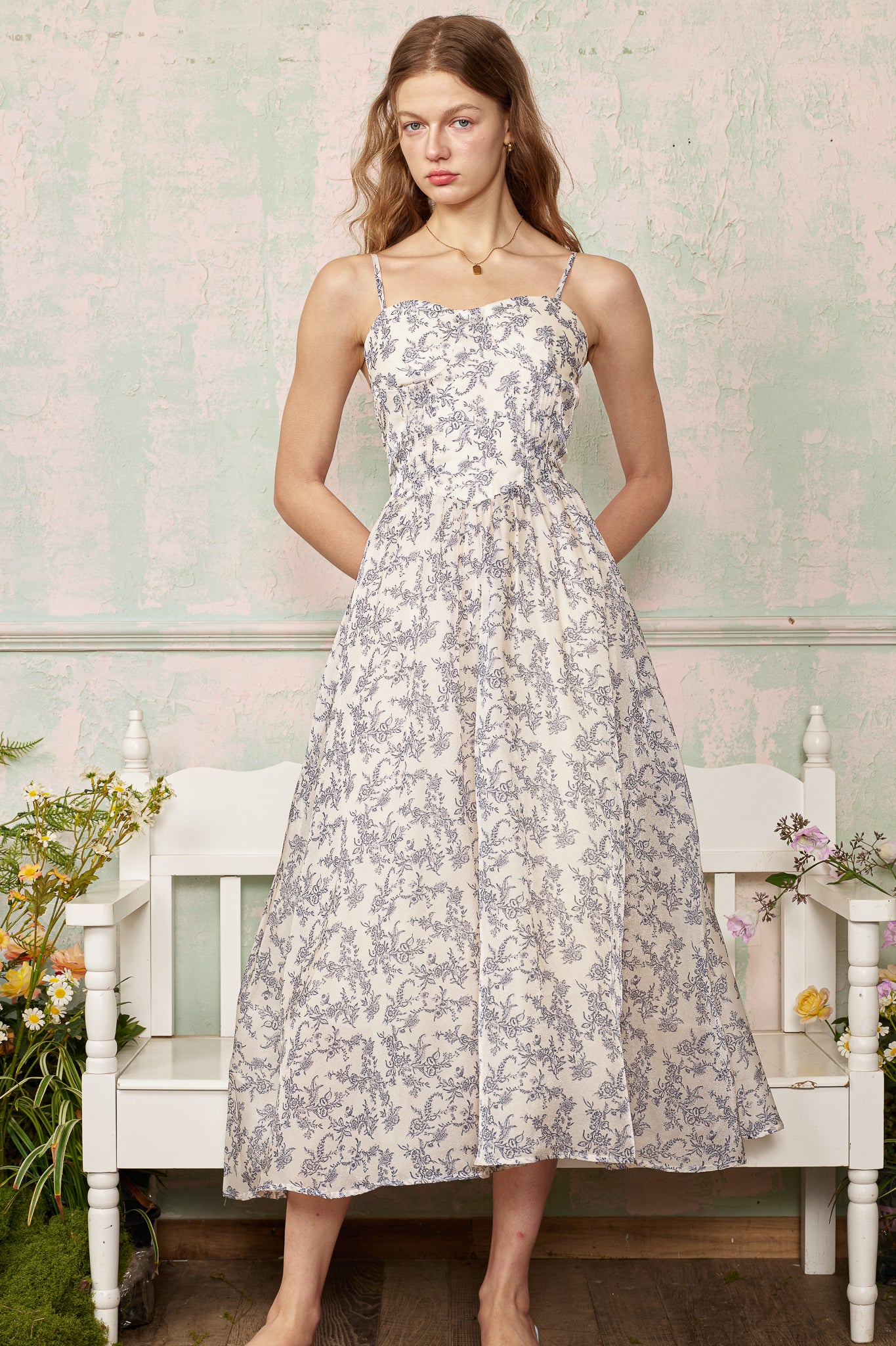RP2860 - Tea Time Toile Midi Dress (2S-2M-2L)