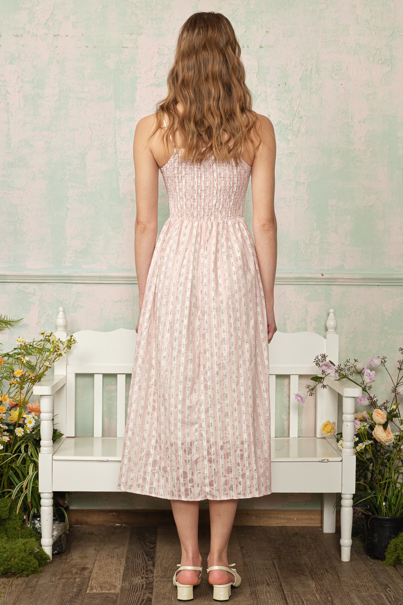 RP2869 - Blush Wildflower Stripe Dress (2S-2M-2L)