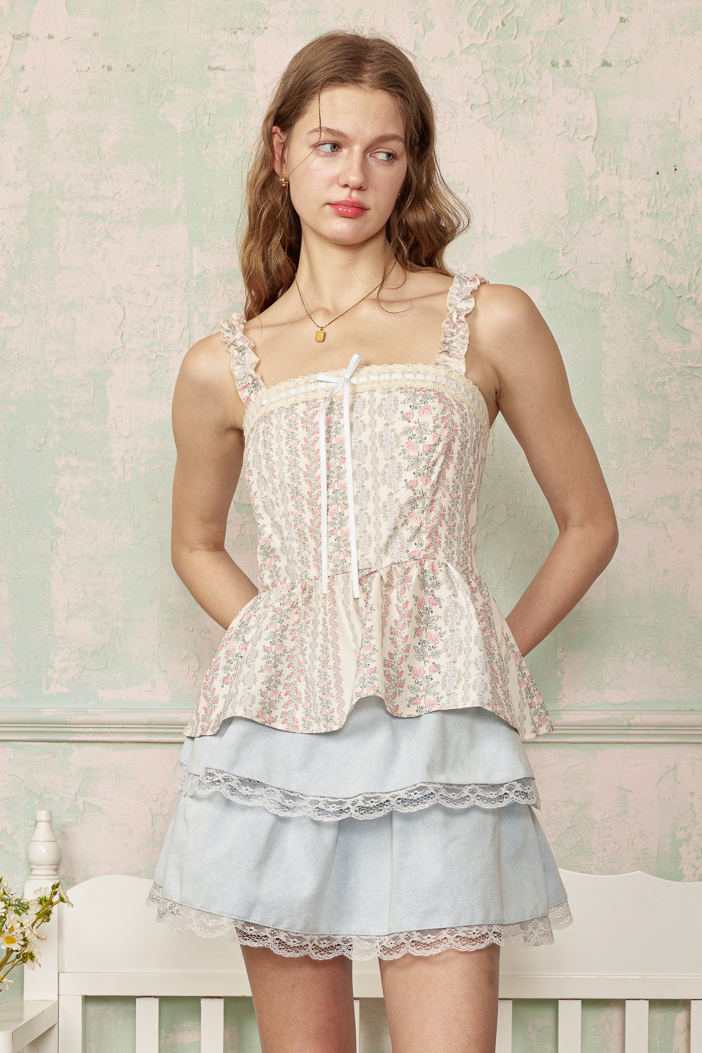 RP2809 - Ruffled Rosebud Peplum Top (2S-2M-2L)