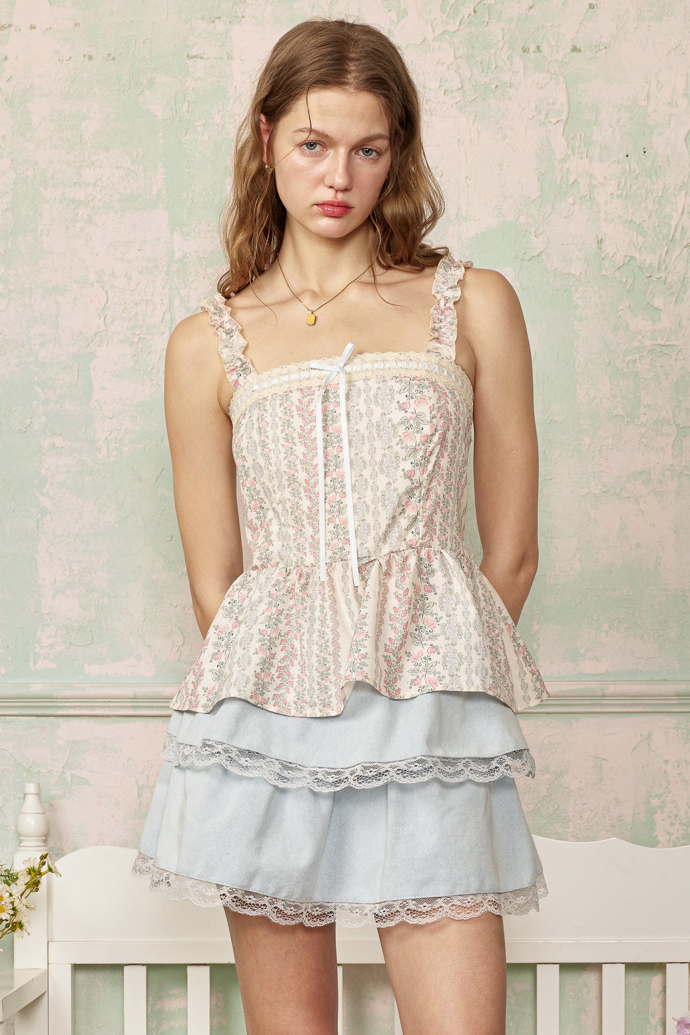 RP2809 - Ruffled Rosebud Peplum Top (2S-2M-2L)