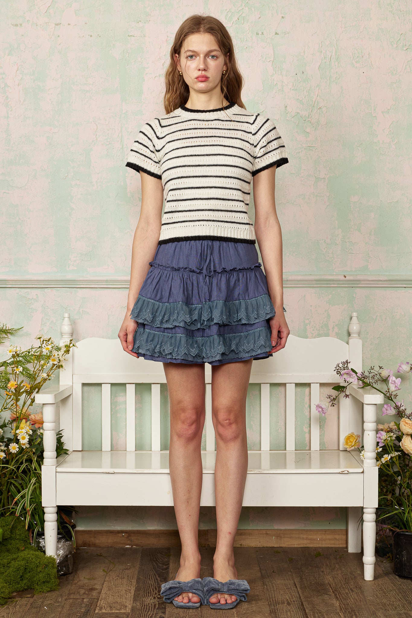 RP2815 - Black and White Striped Knit Top (2S-2M-2L)