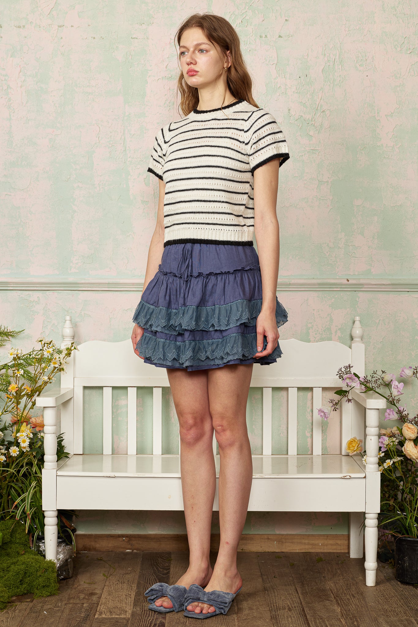 RP2815 - Black and White Striped Knit Top (2S-2M-2L)
