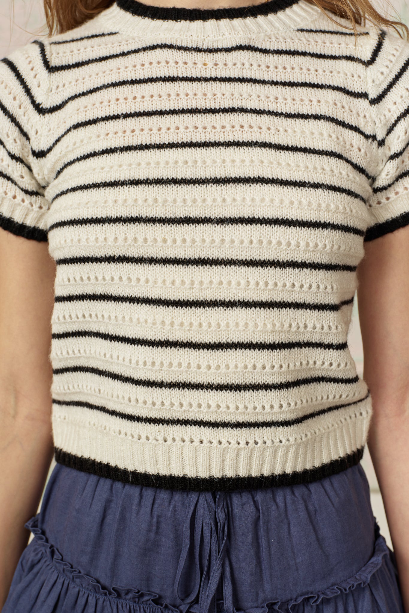 RP2815 - Black and White Striped Knit Top (2S-2M-2L)