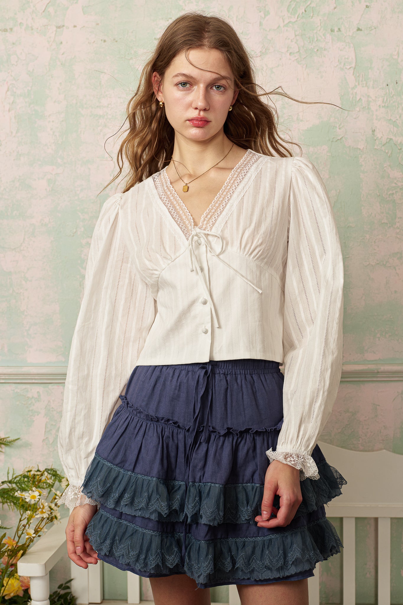 RP2801 - Soft Poet Blouse Ivory (2S-2M-2L)