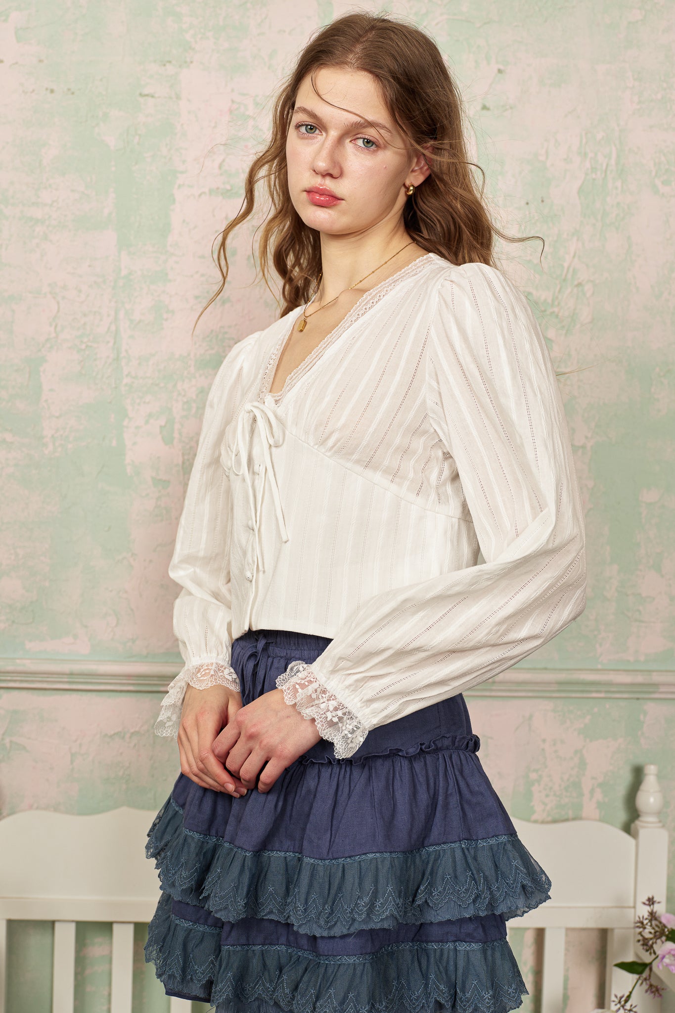 RP2801 - Soft Poet Blouse Ivory (2S-2M-2L)
