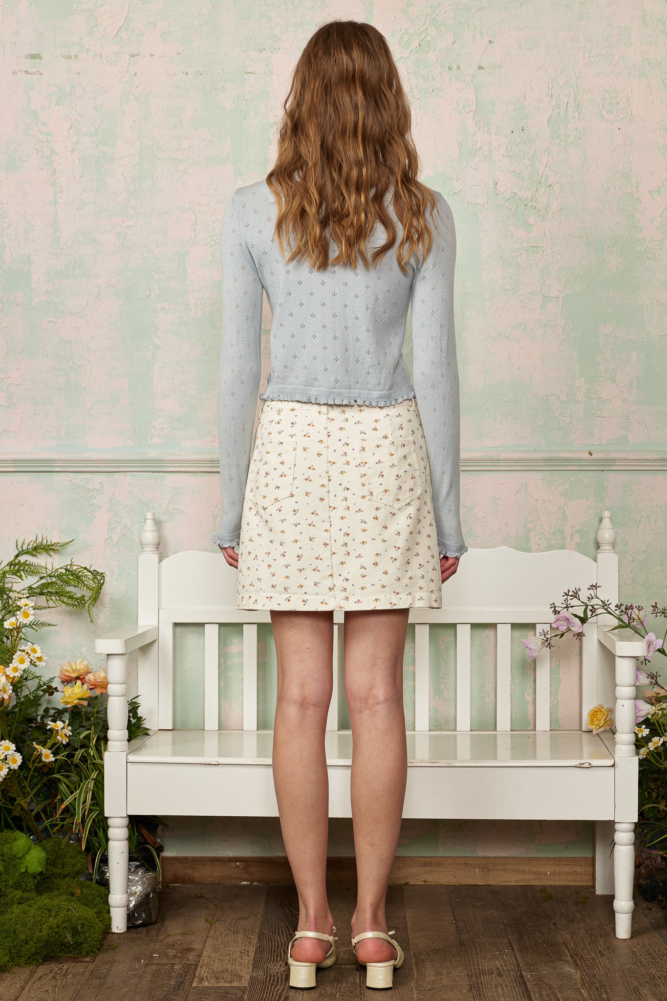 RP2845 - Periwinkle Ruffle Button Cardigan (2S-2M-2L)