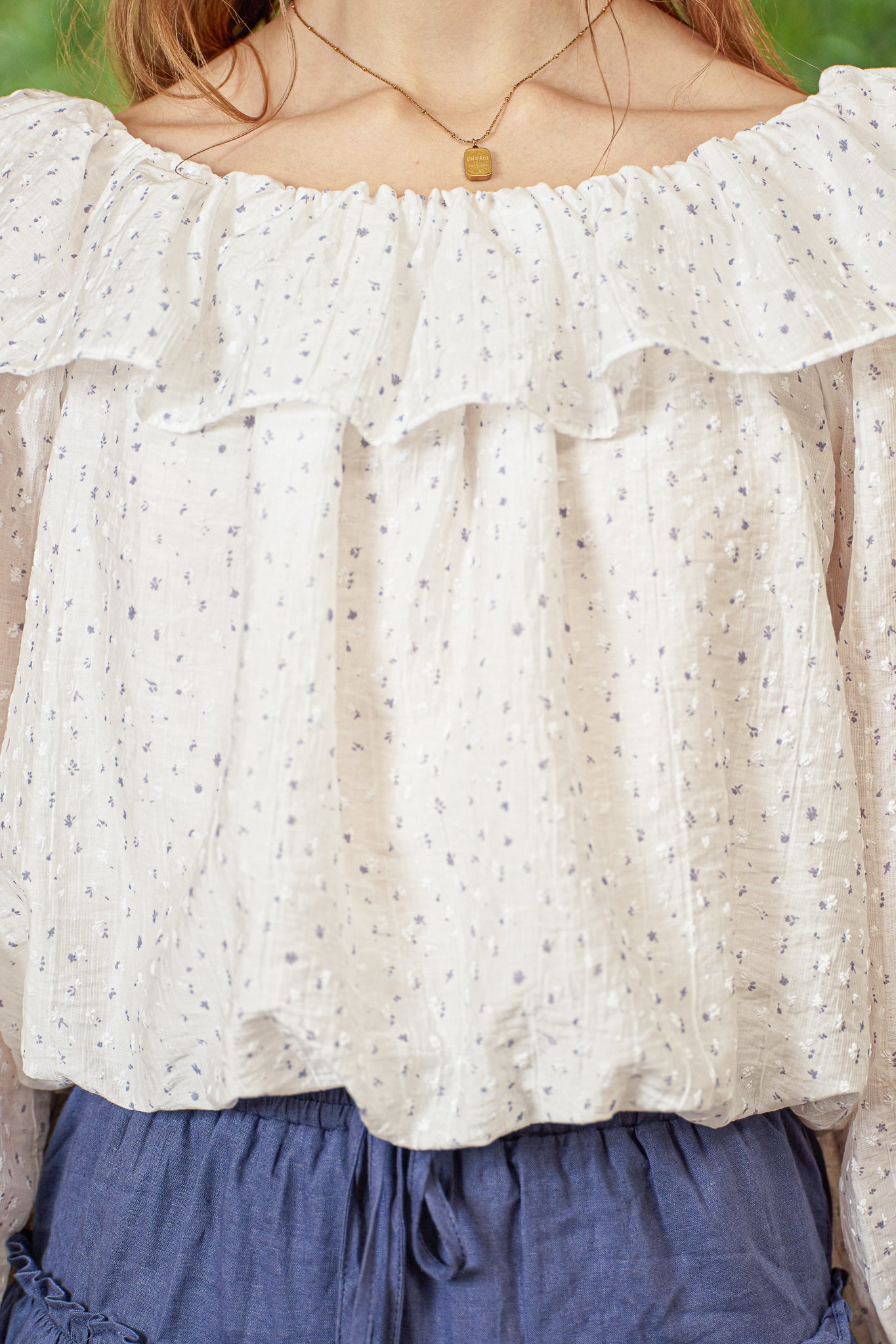 RP2852 - Cloud Dot Ruffle Blouse (2S-2M-2L)
