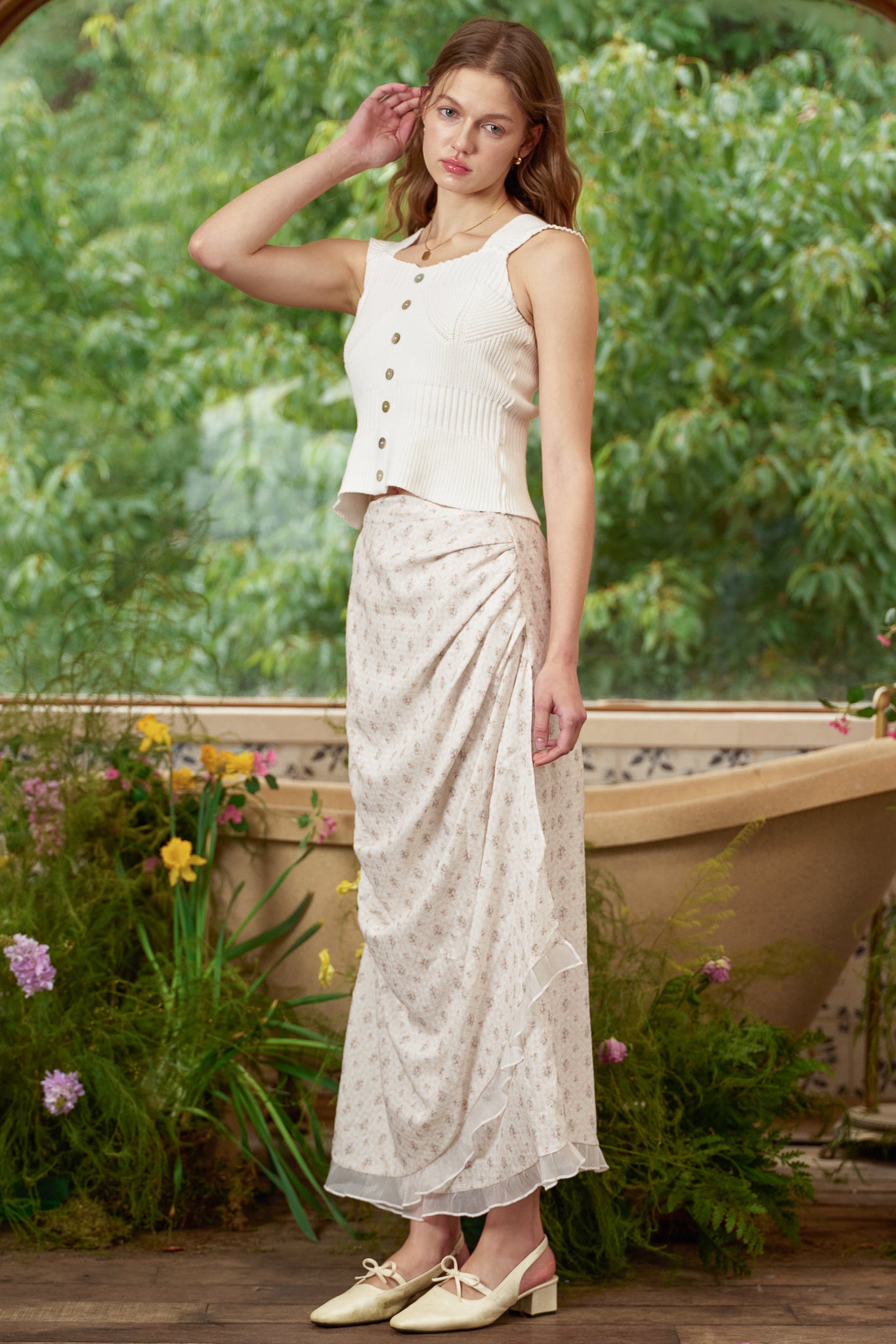 RP2838 - Blush Garden Wrap Maxi Skirt (2S-2M-2L)