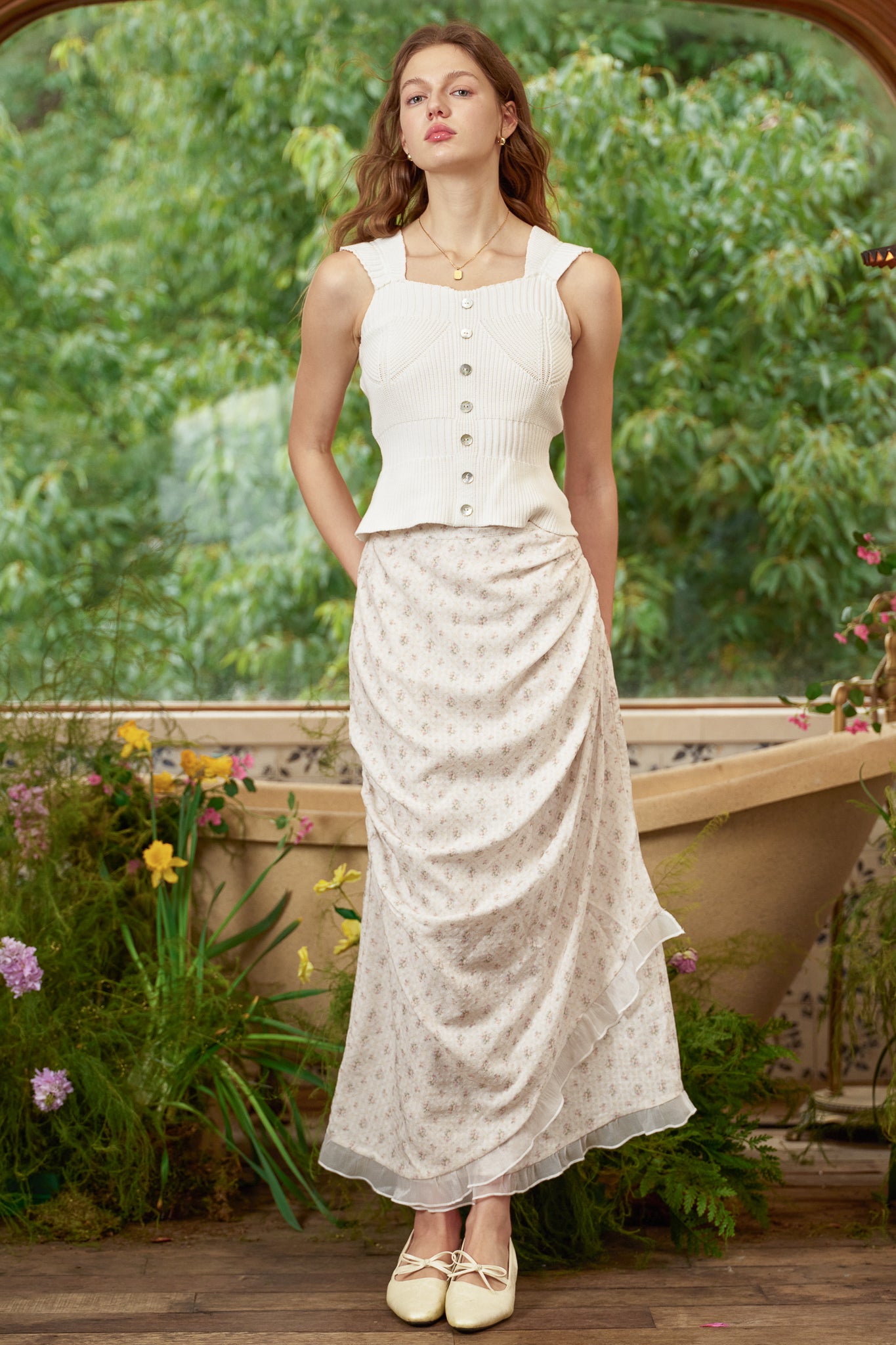 RP2838 - Blush Garden Wrap Maxi Skirt (2S-2M-2L)
