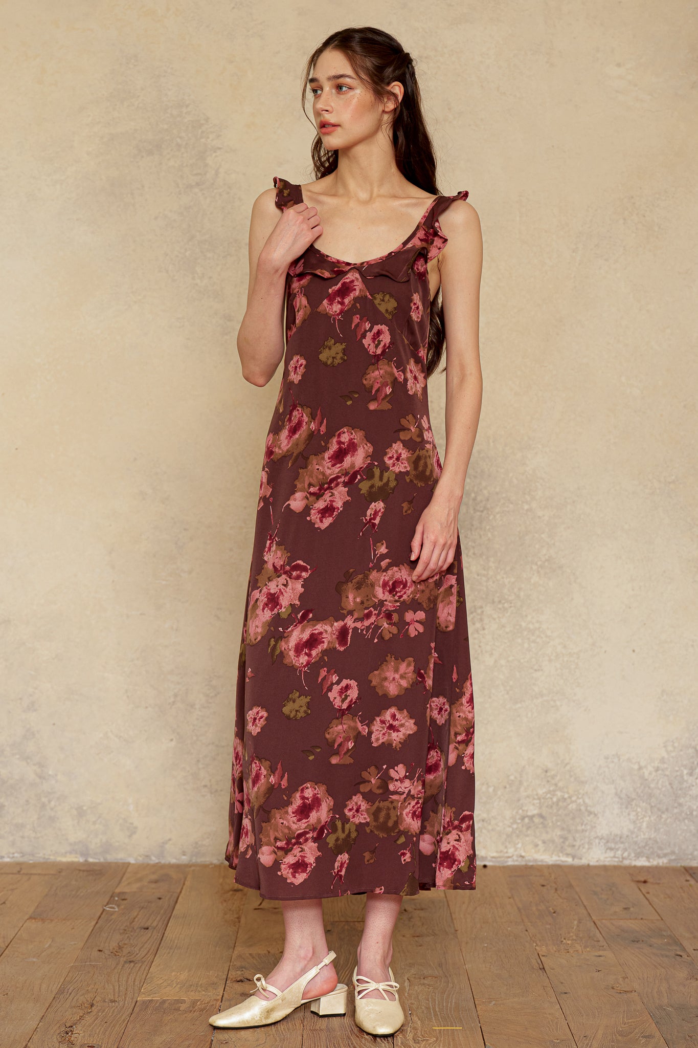 RP2946 - Rosy Mocha Slip Dress (2S-2M-2L)