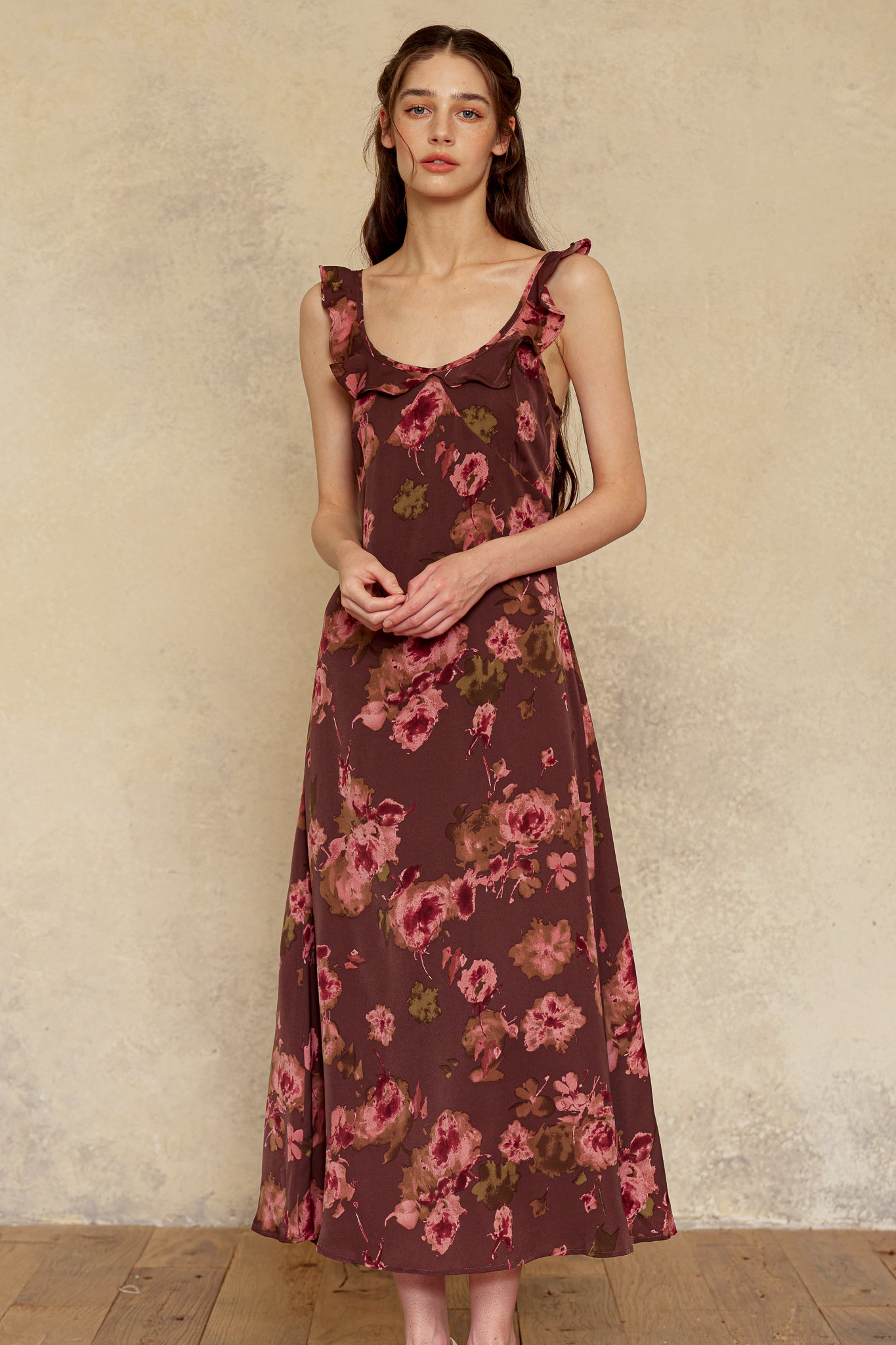 RP2946 - Rosy Mocha Slip Dress (2S-2M-2L)