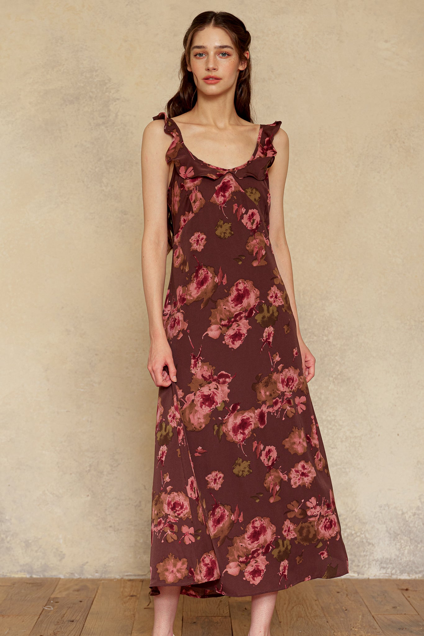 RP2946 - Rosy Mocha Slip Dress (2S-2M-2L)