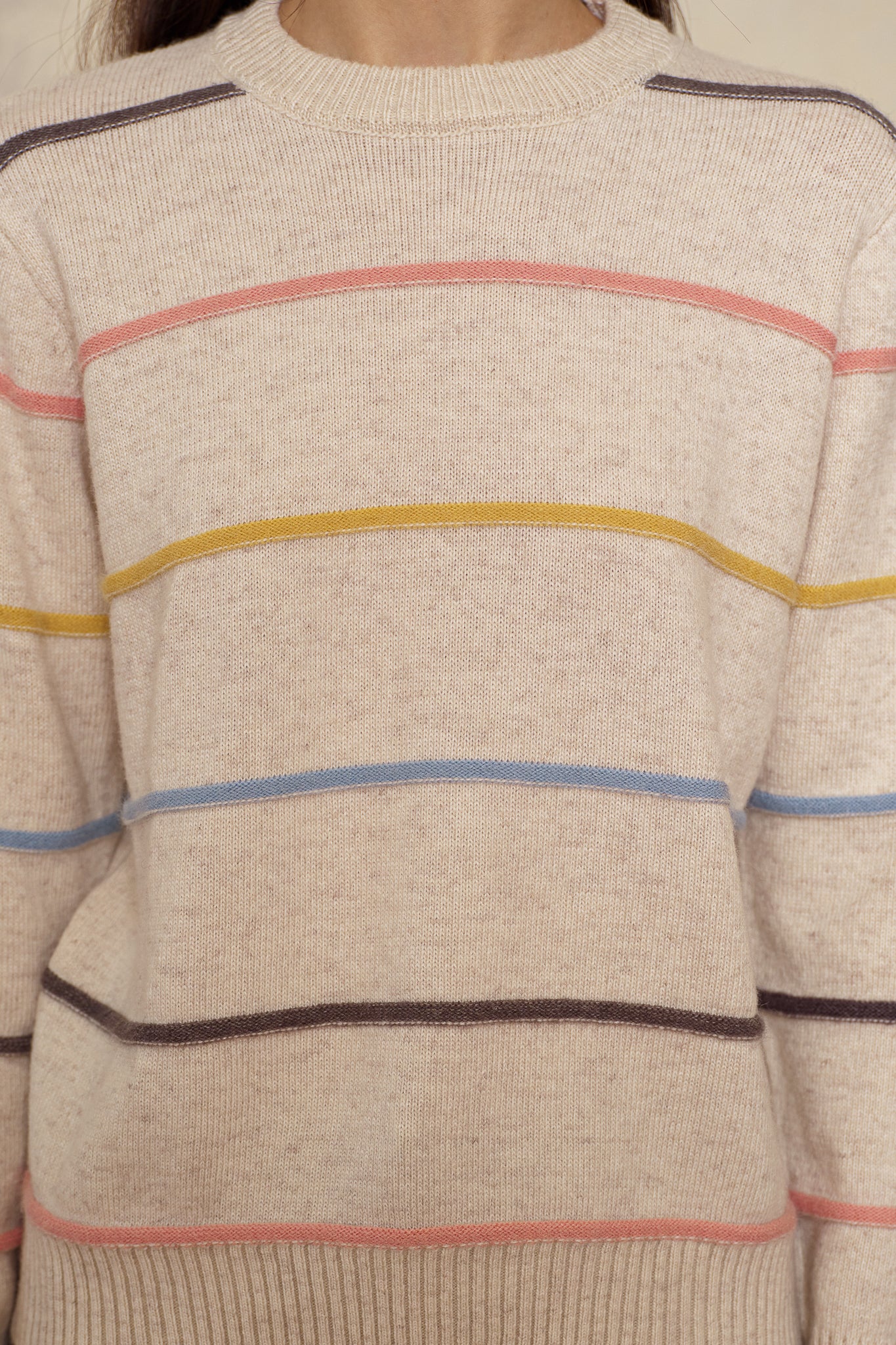 RP2624 - Pastel Striped Crewneck Sweater (2S-2M-2L)