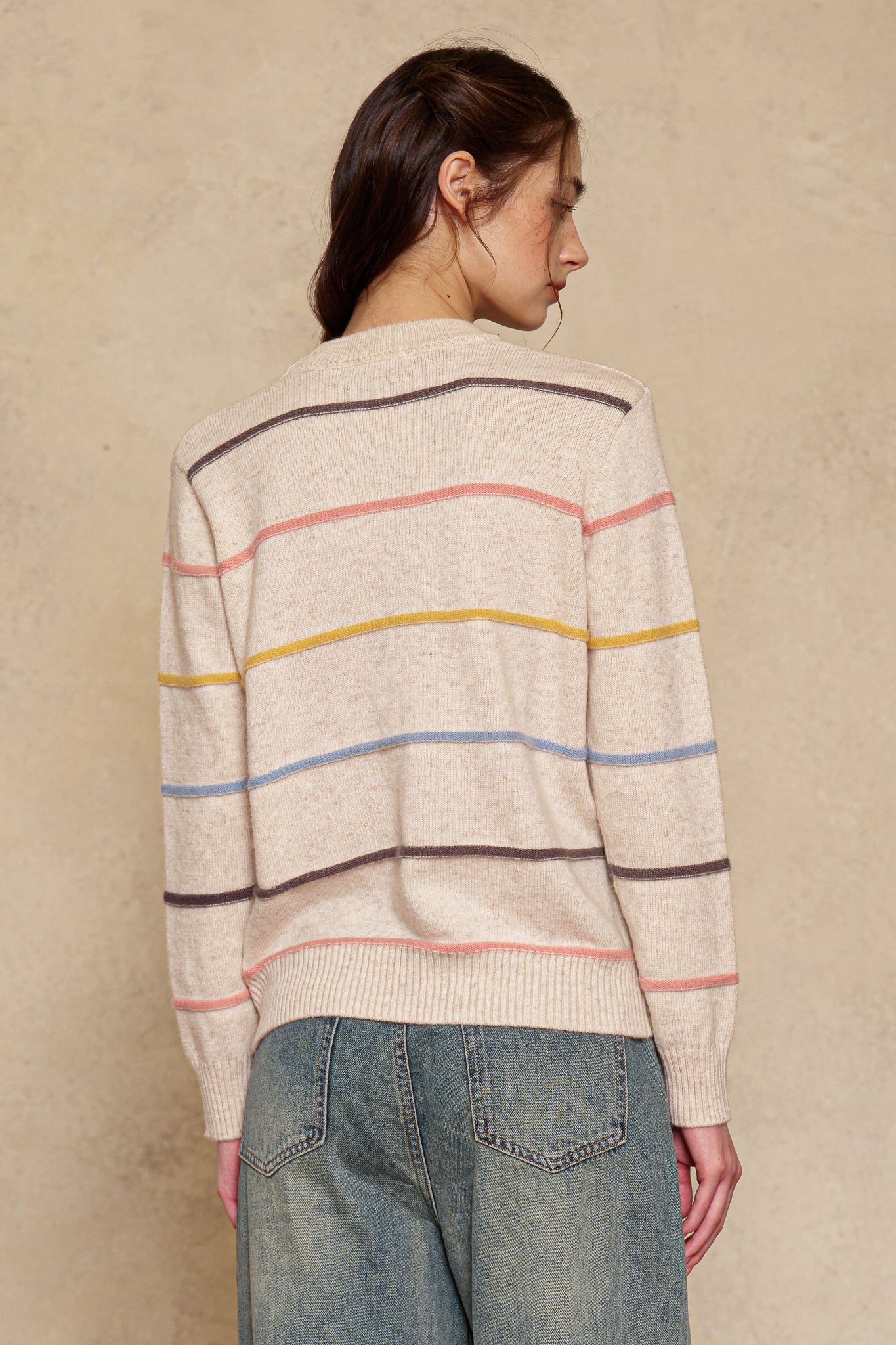 RP2624 - Pastel Striped Crewneck Sweater (2S-2M-2L)