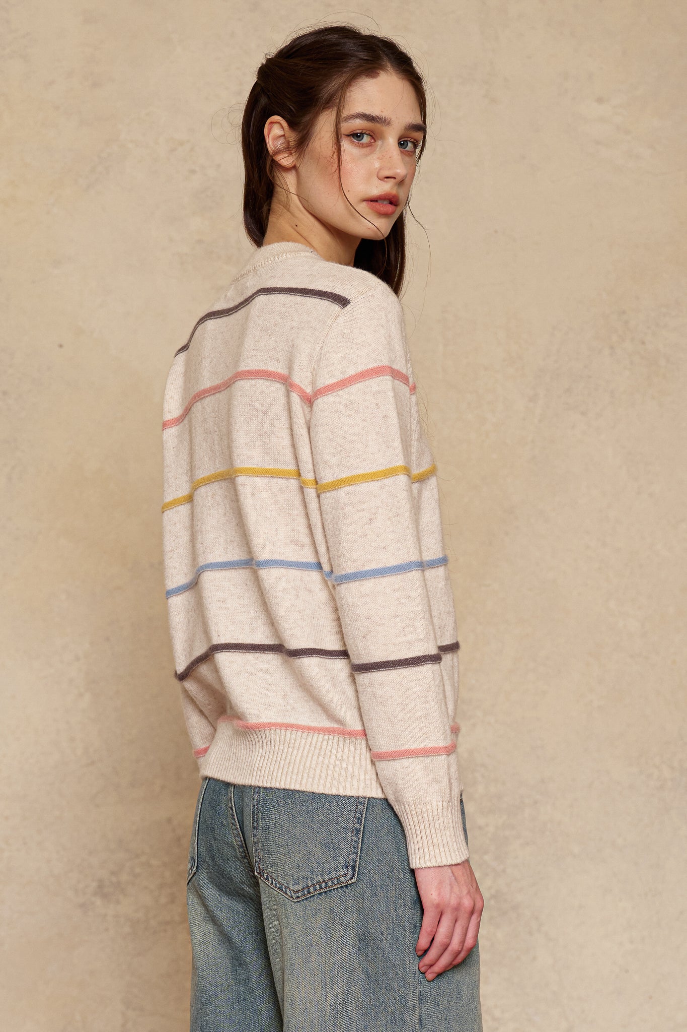 RP2624 - Pastel Striped Crewneck Sweater (2S-2M-2L)