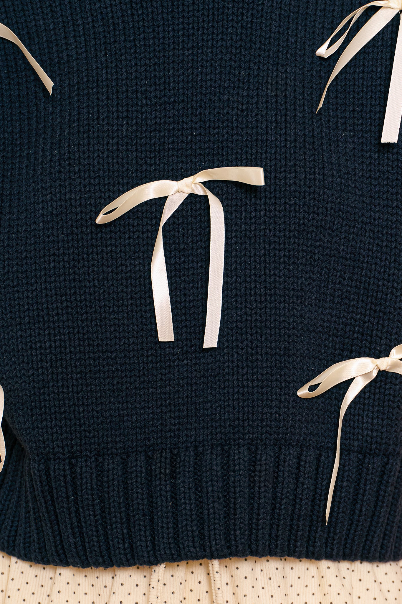 RP2430 - Navy Blue Sweater with Ribbon Accents (2S-2M-2L)