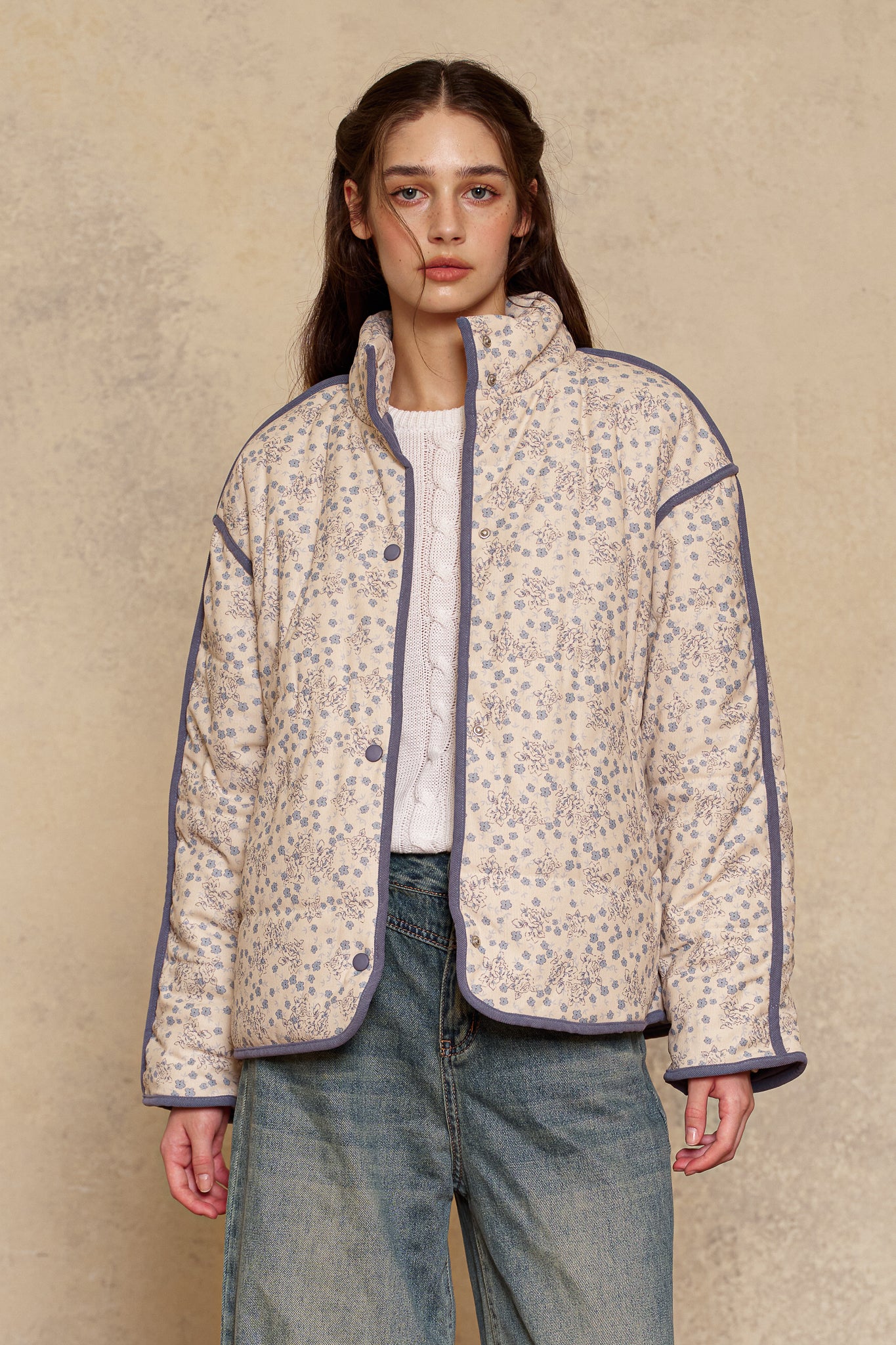 RP2960 - Blue Border Blossom Puffer (2S-2M-2L)