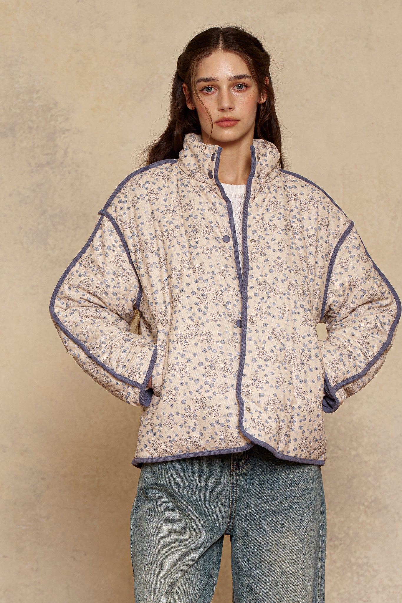 RP2960 - Blue Border Blossom Puffer (2S-2M-2L)