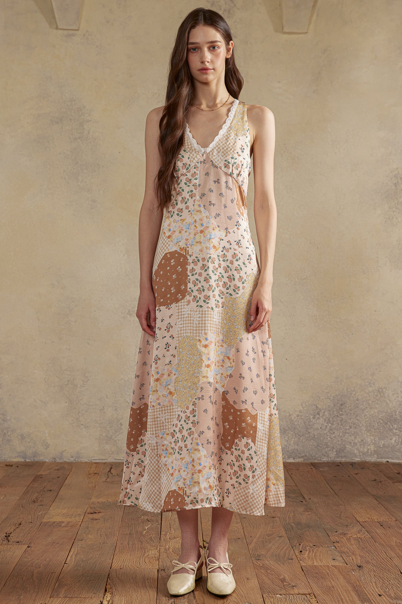 RP2973 - Autumn Patchwork Lace Midi Dress (2S-2M-2L)