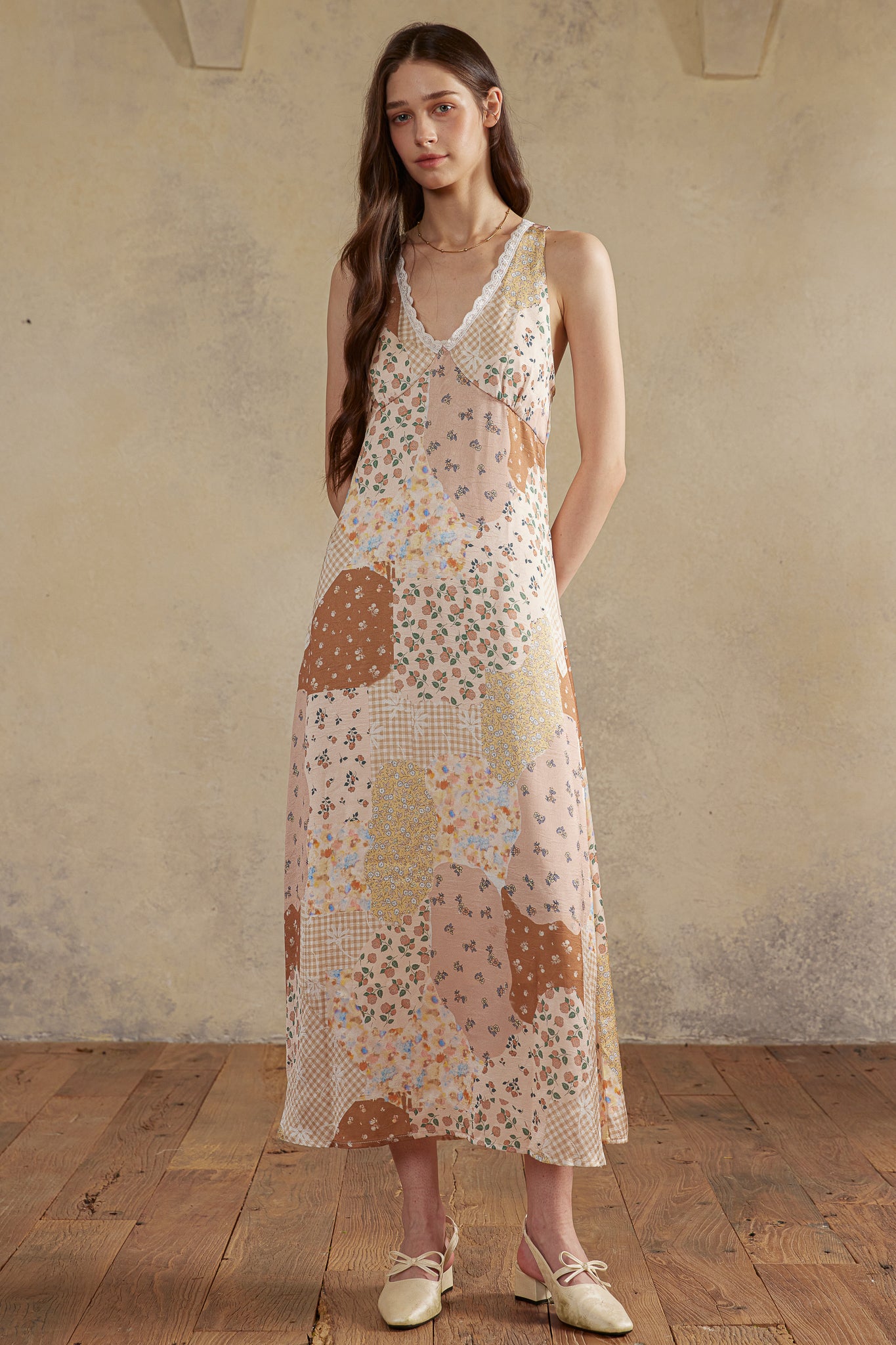 RP2973 - Autumn Patchwork Lace Midi Dress (2S-2M-2L)