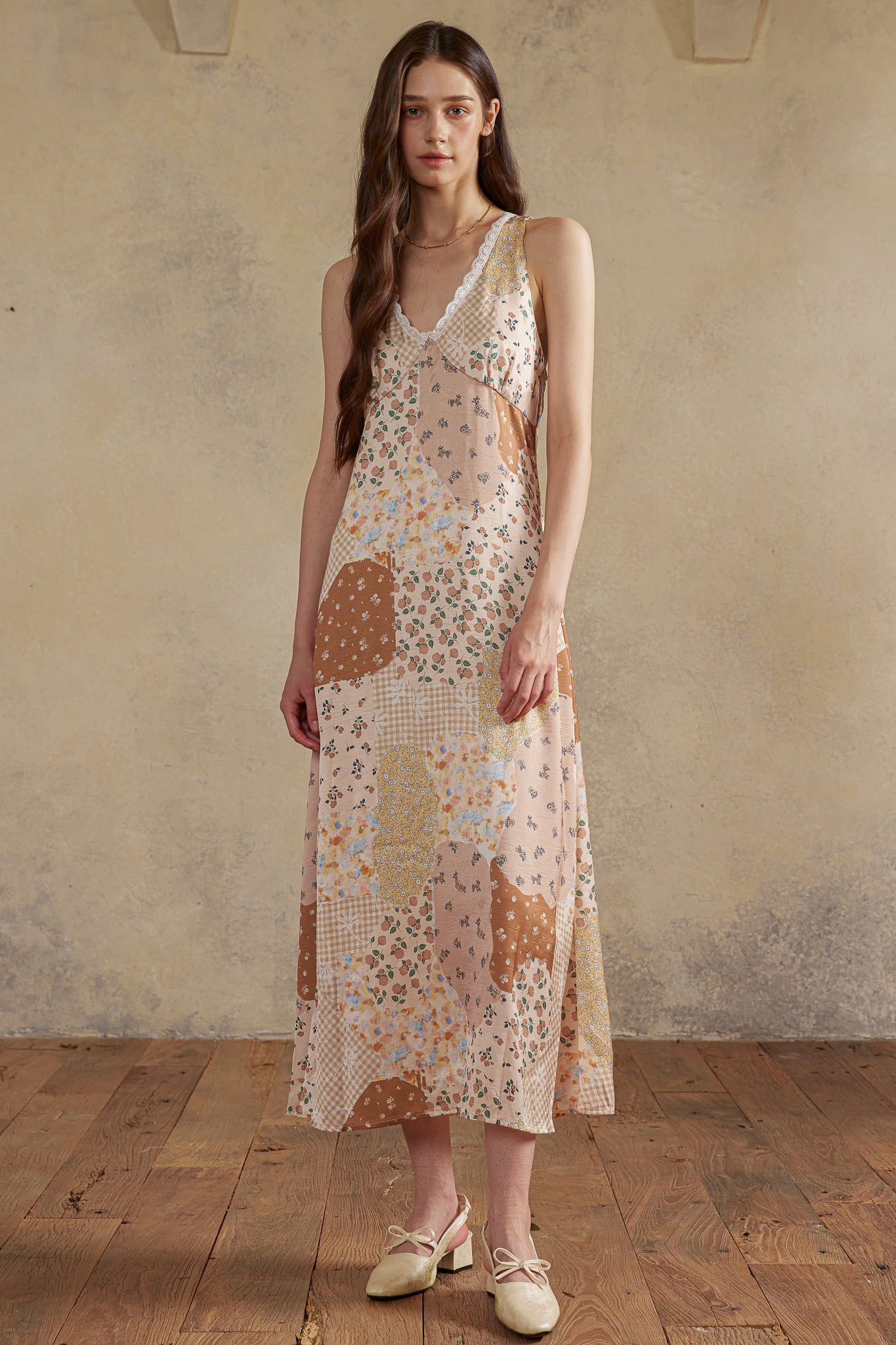 RP2973 - Autumn Patchwork Lace Midi Dress (2S-2M-2L)