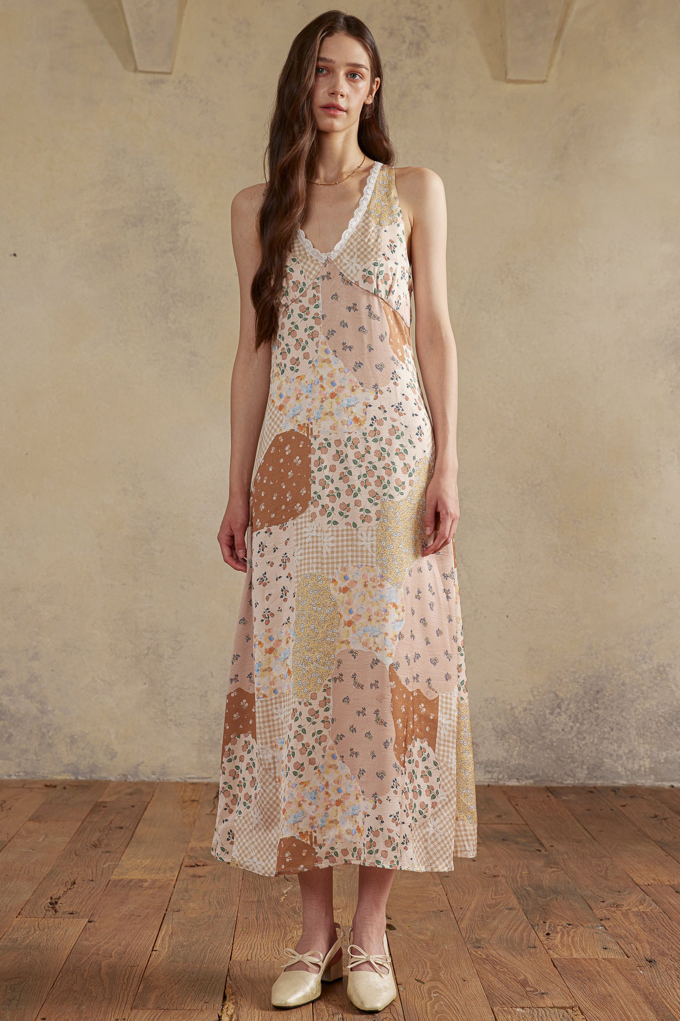 RP2973 - Autumn Patchwork Lace Midi Dress (2S-2M-2L)