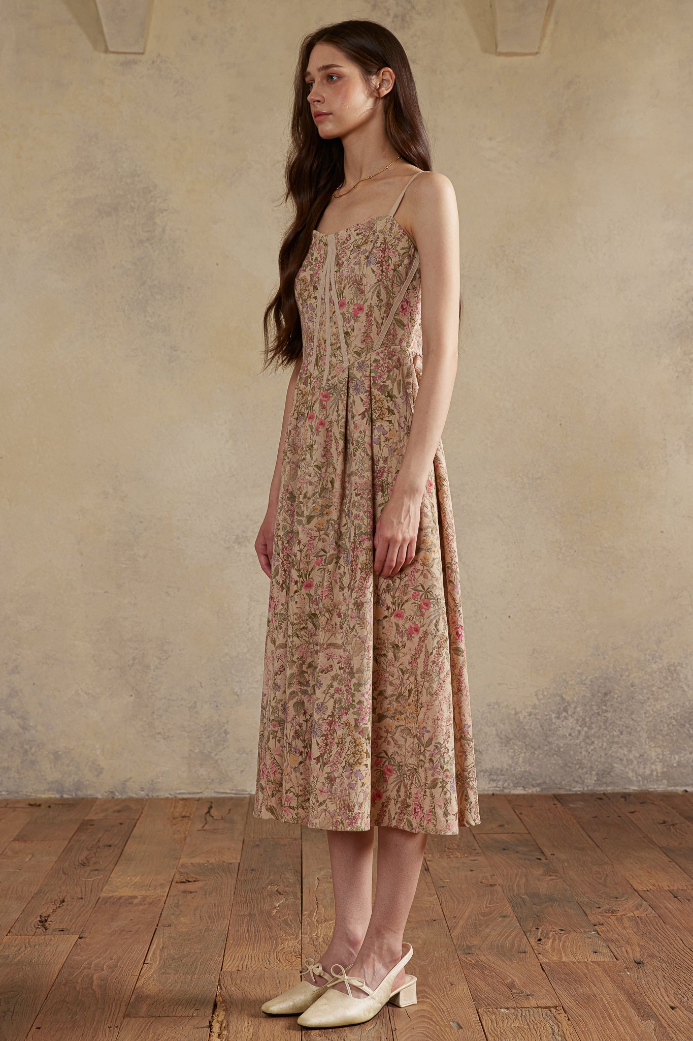 RP2989 - Dusk Meadow Floral Corduroy Dress (2S-2M-2L)