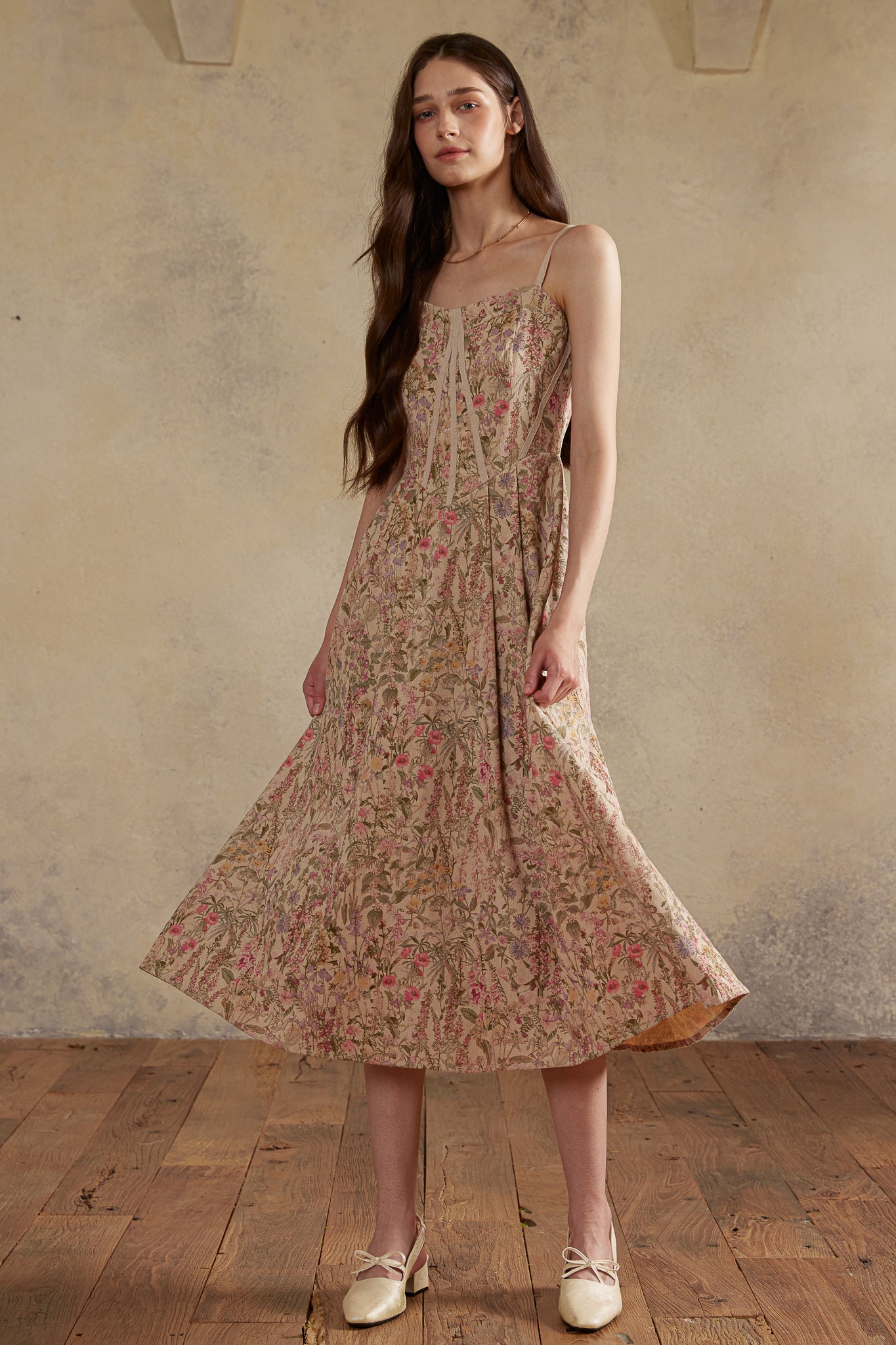 RP2989 - Dusk Meadow Floral Corduroy Dress (2S-2M-2L)