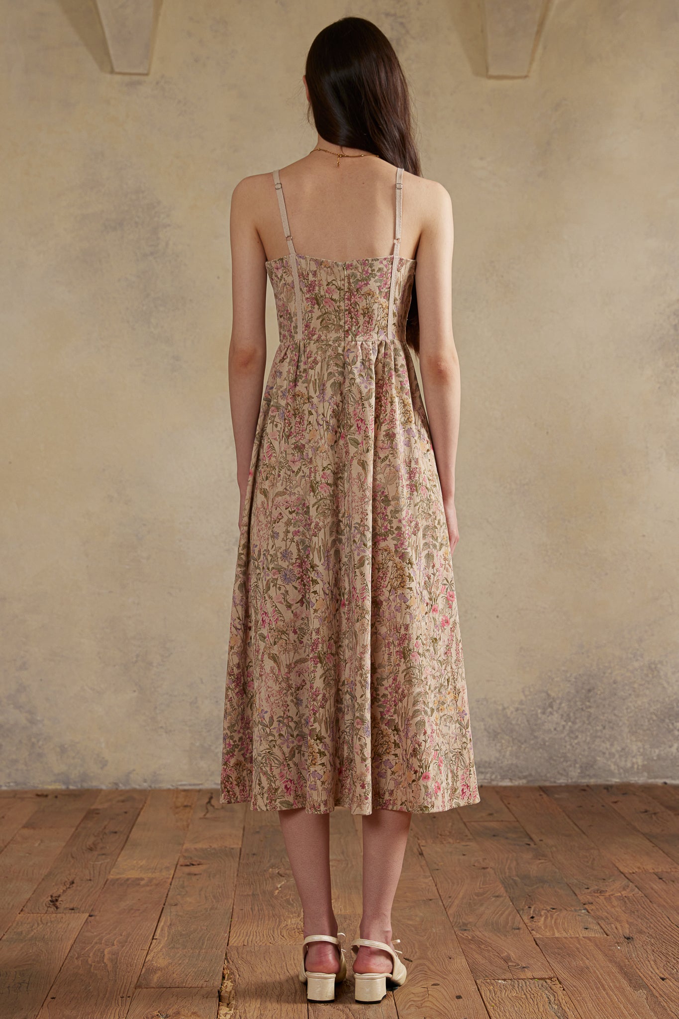 RP2989 - Dusk Meadow Floral Corduroy Dress (2S-2M-2L)