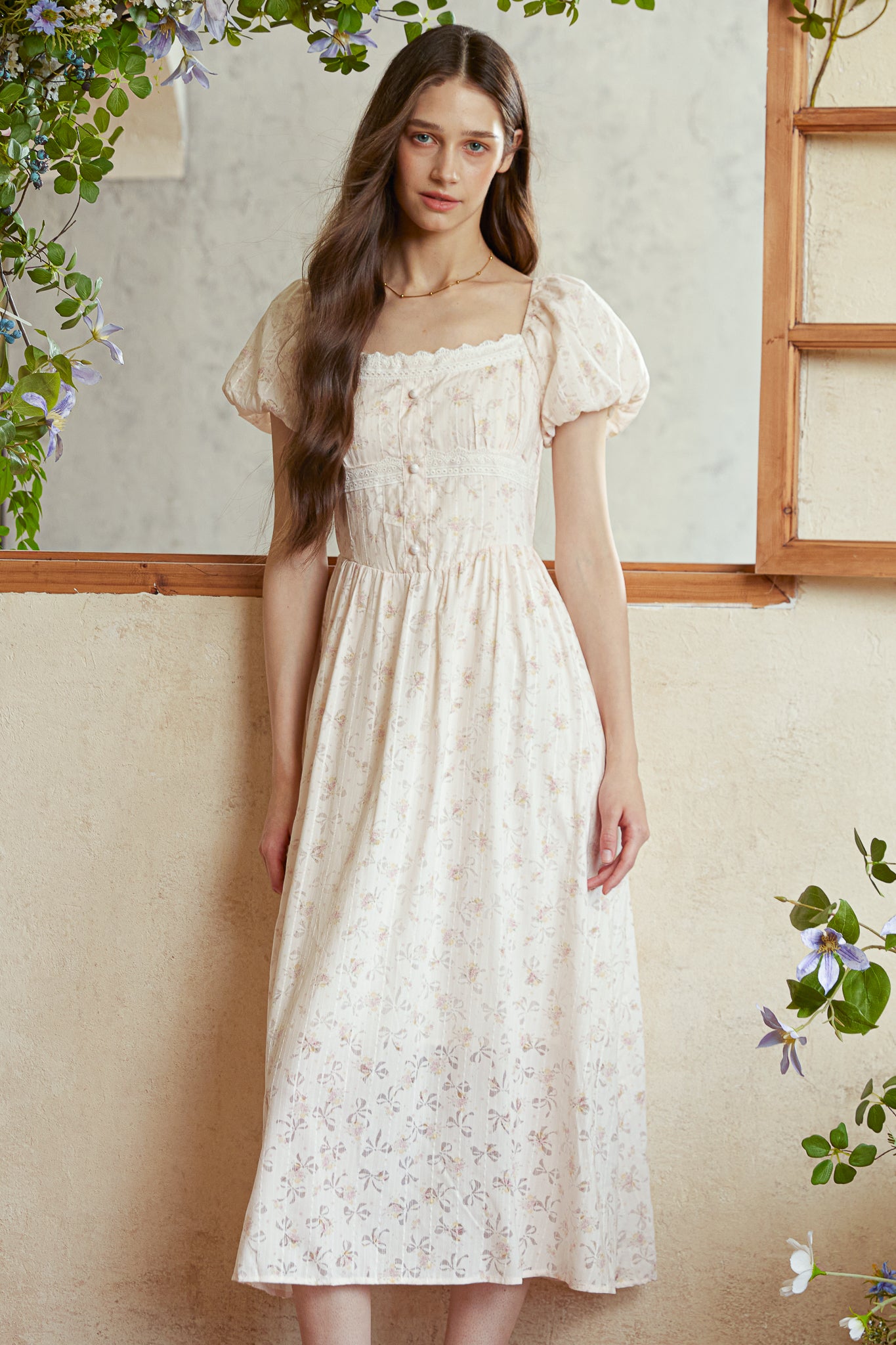 RP2923 - Blush Blossom Puff Sleeve Dress (2S-2M-2L)