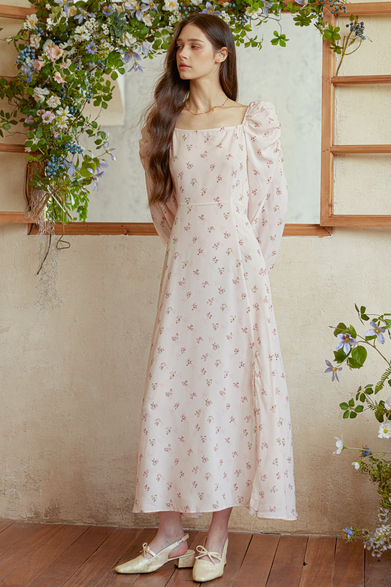RP2992 - Blush Rose Puff Sleeve Smocked Dress