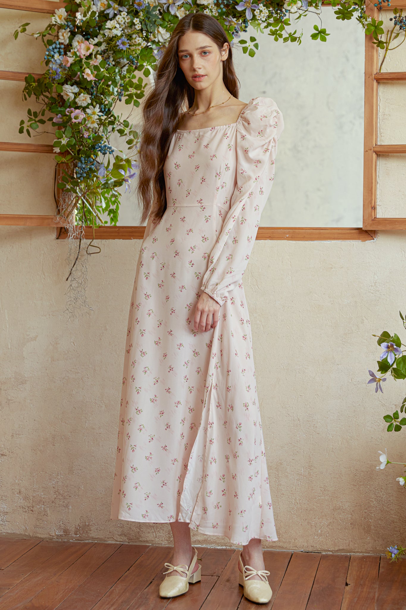 RP2992 - Blush Rose Puff Sleeve Smocked Dress