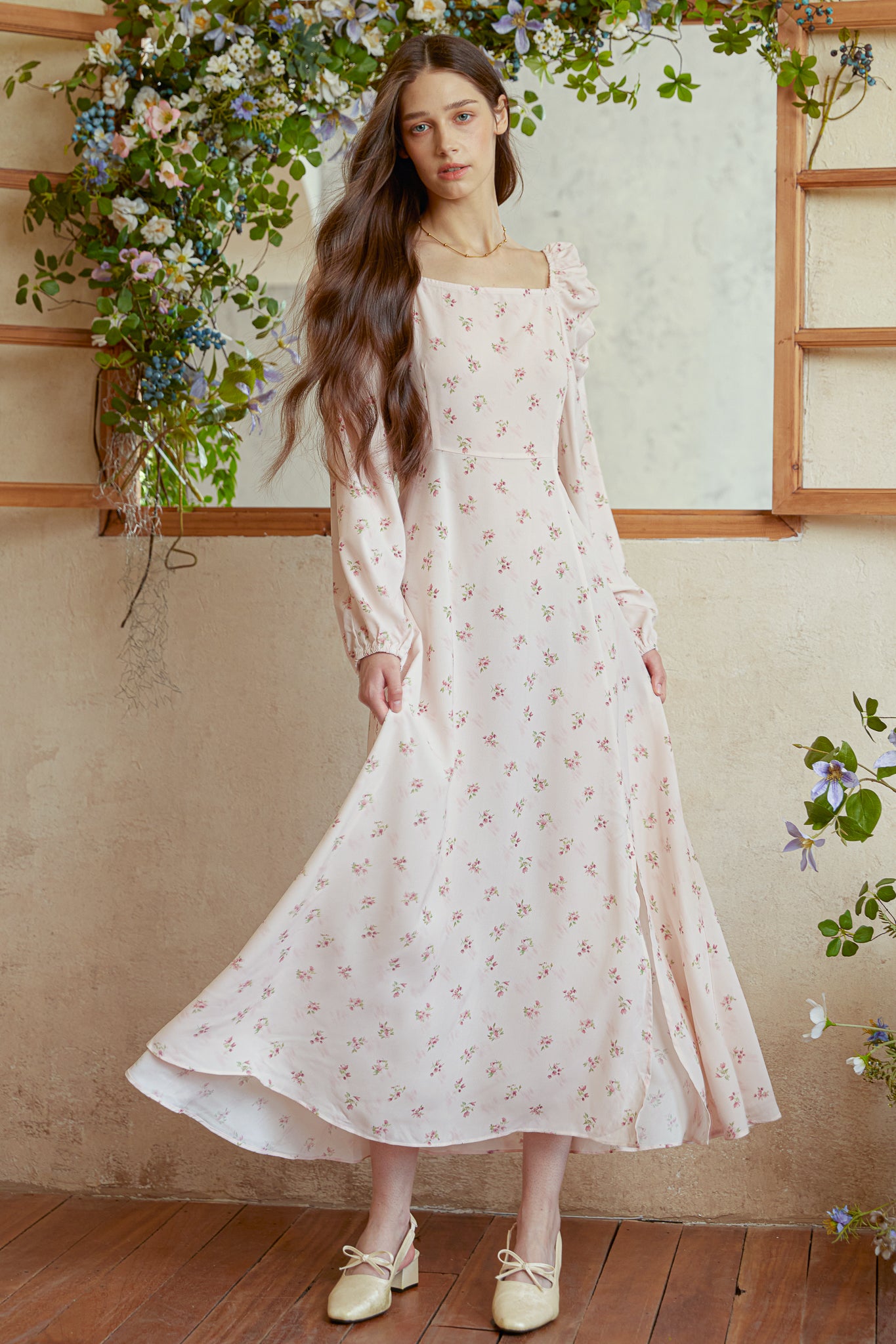 RP2992 - Blush Rose Puff Sleeve Smocked Dress