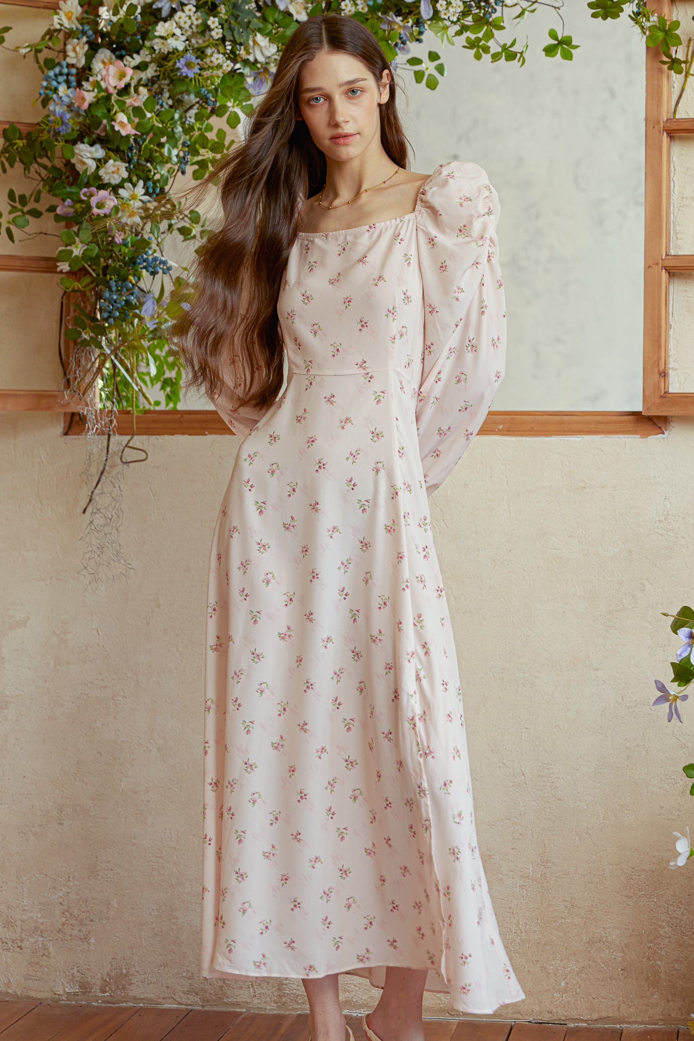 RP2992 - Blush Rose Puff Sleeve Smocked Dress