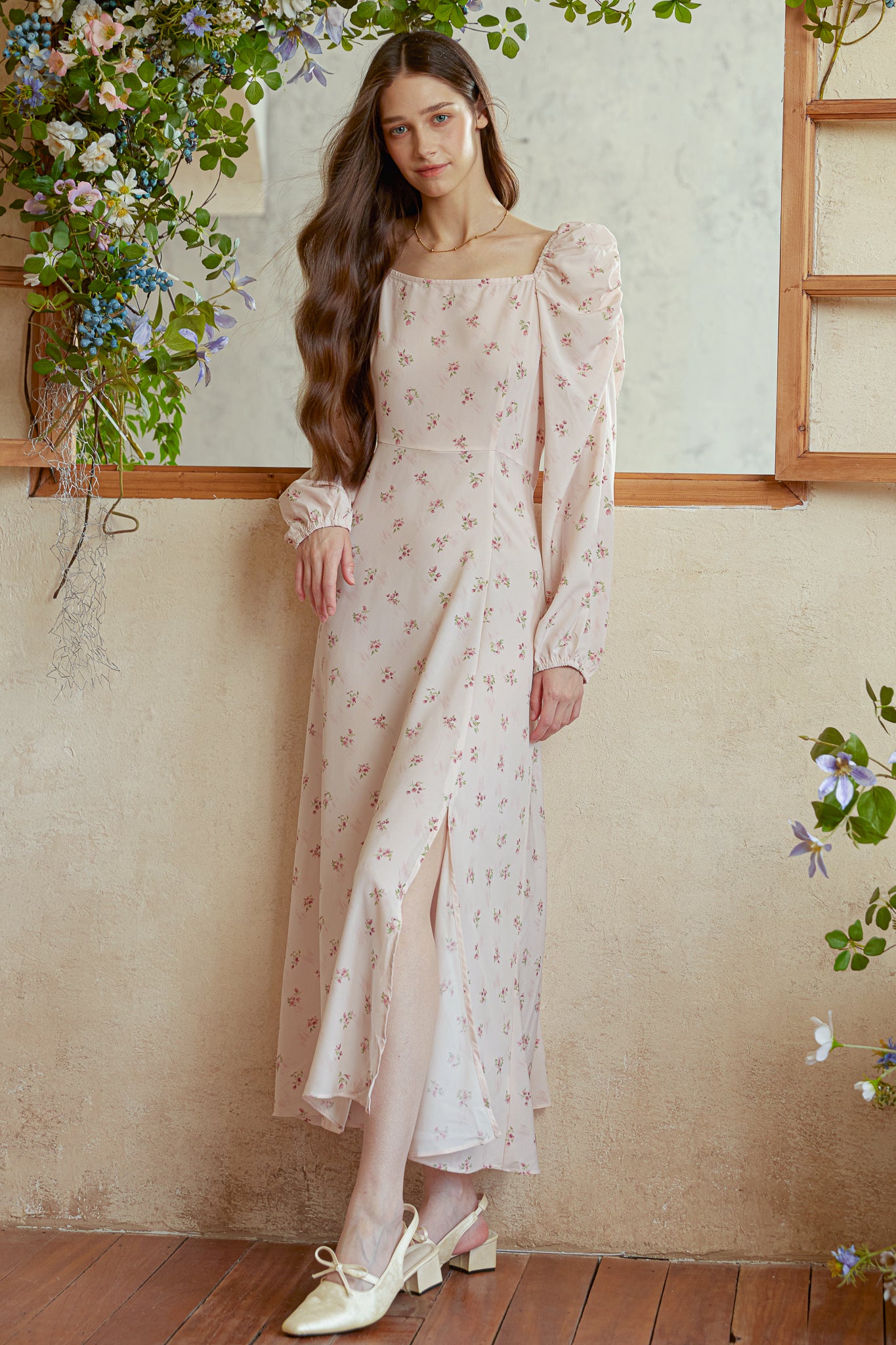 RP2992 - Blush Rose Puff Sleeve Smocked Dress