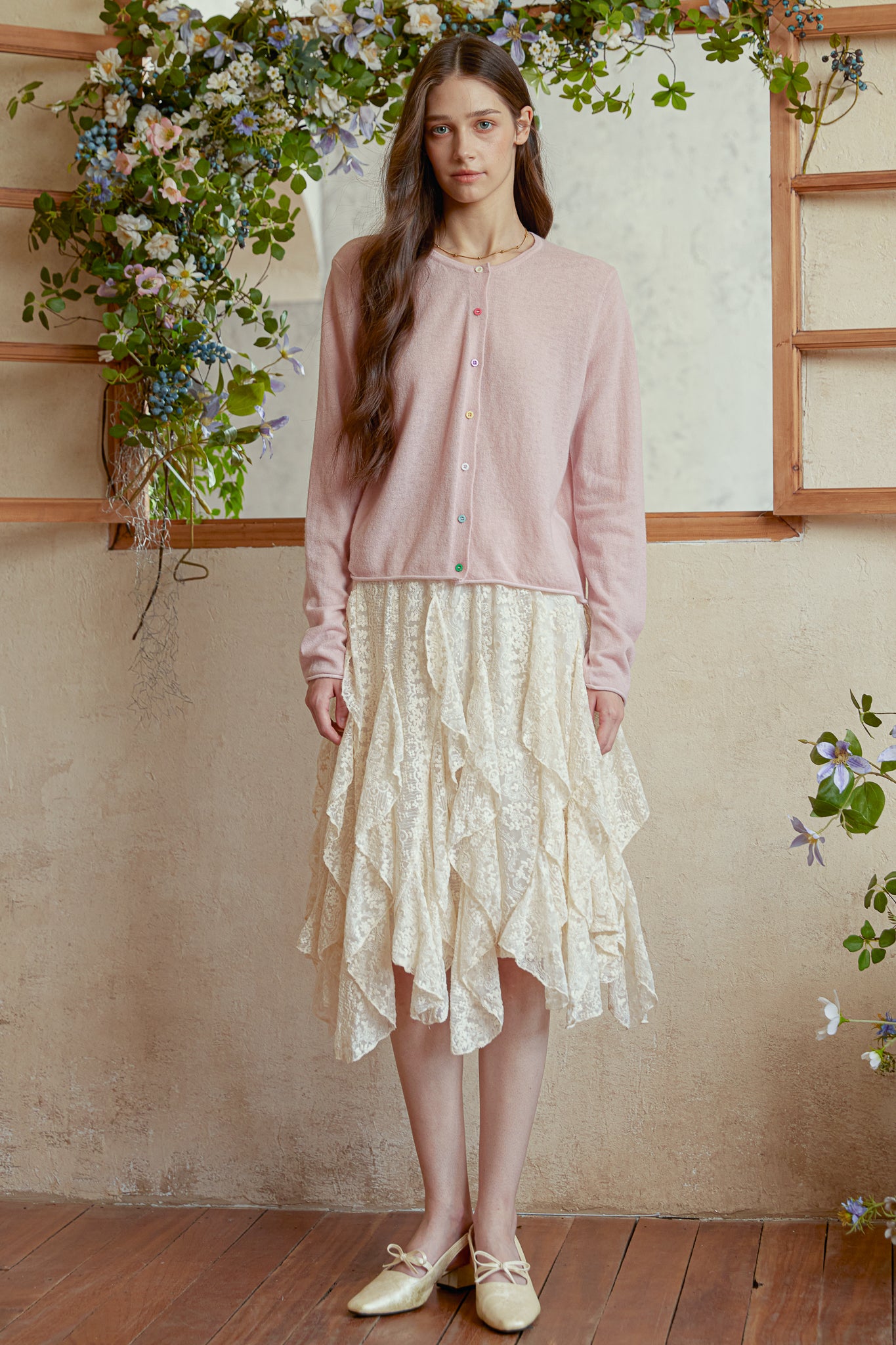 RP2983 - Ivory Lace Cascade Skirt (2S-2M-2L)