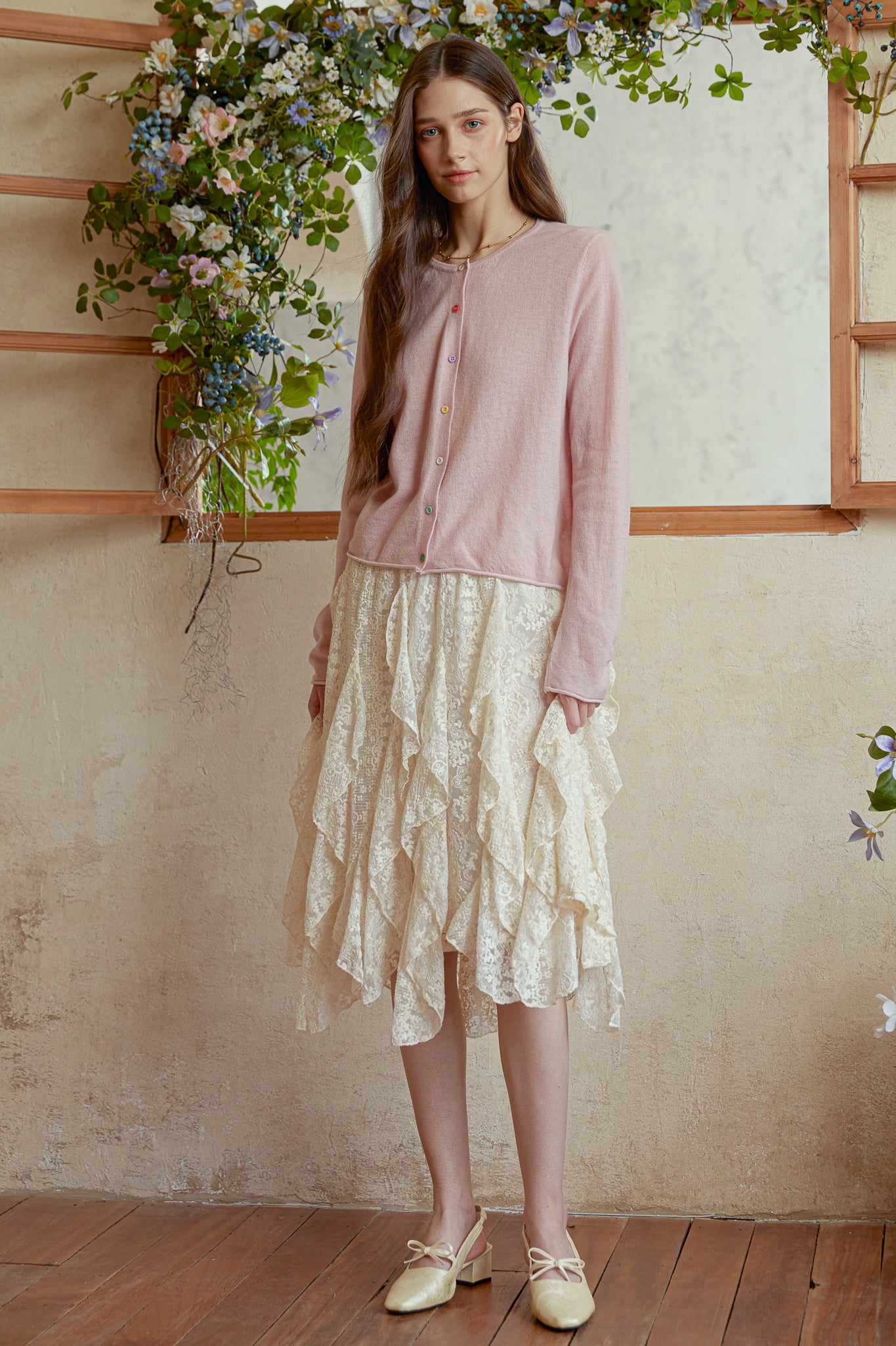 RP2983 - Ivory Lace Cascade Skirt (2S-2M-2L)