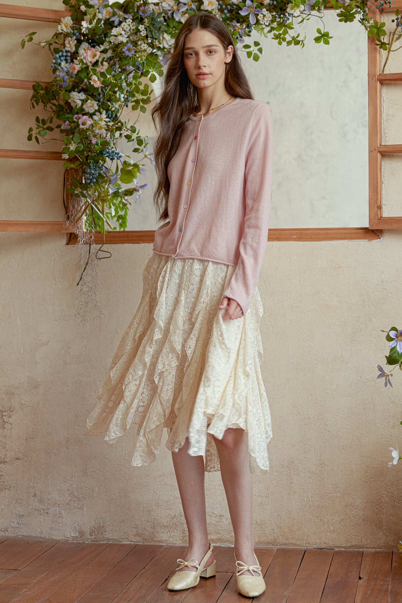 RP2983 - Ivory Lace Cascade Skirt (2S-2M-2L)