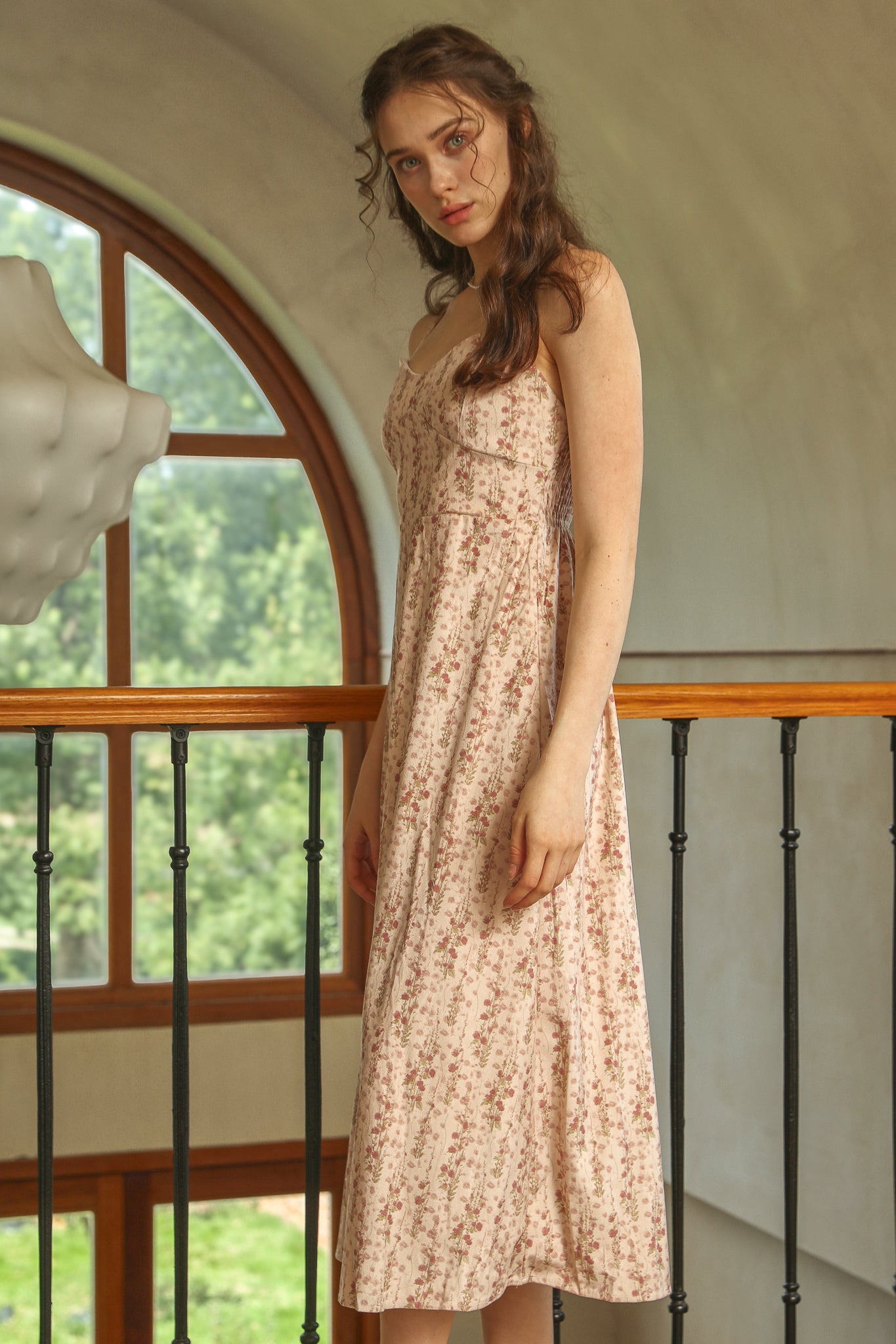 RP2541 - Dusky Floral Corduroy Midi Dress (2S-2M-2L)