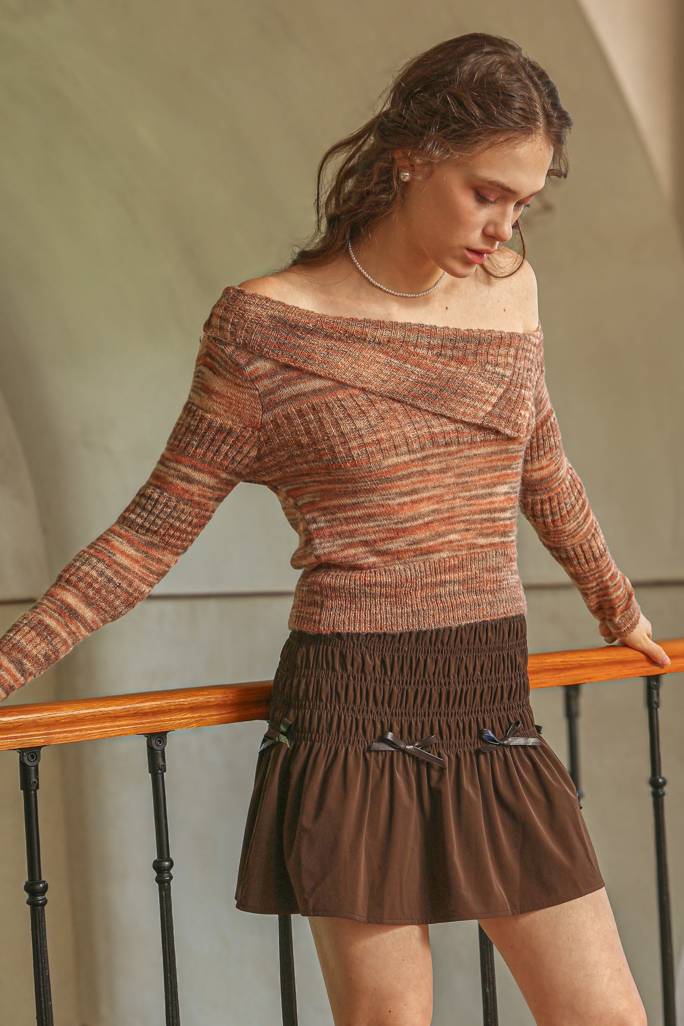 RP2514 - Mocha Ruched Vegan Leather Skirt (2S-2M-2L)