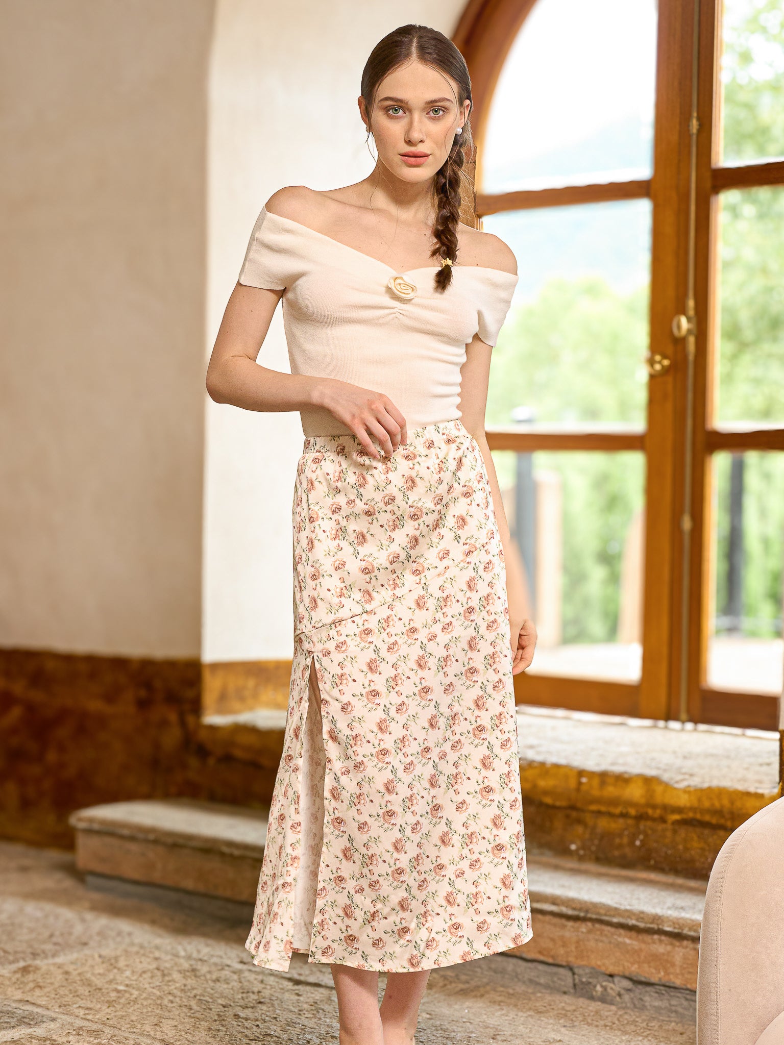 RP2146 - Floral Symphony A-Line Skirt (2S-2M-2L)
