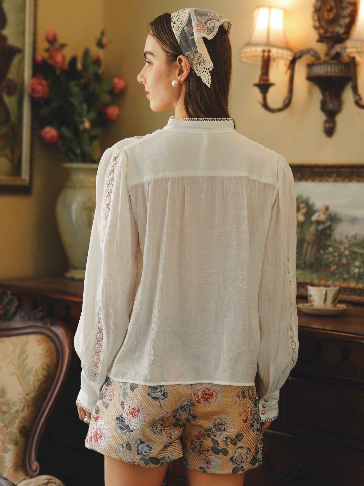 RP2225 - Vintage-Inspired Lace Trimmed Blouse (2S-2M-2L)